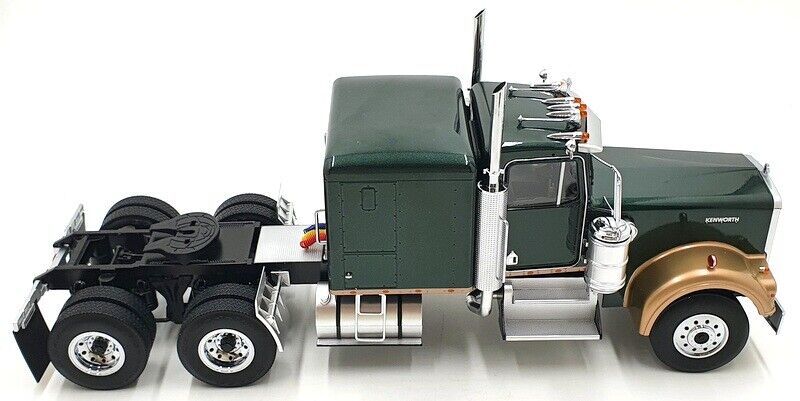 Road Kings 1989 Kenworth W900 Tractor Truck 3 Dark Green Metallic & Gold 1:18 - Image 4