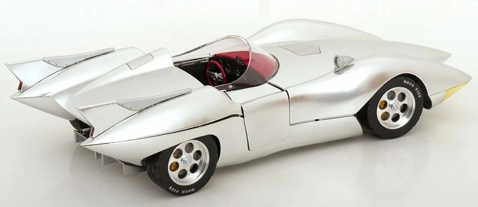 Schwyn Haas Hamilton Speed Racer PReMo Series 4 Silver Metallic Version 1:18 - Image 3