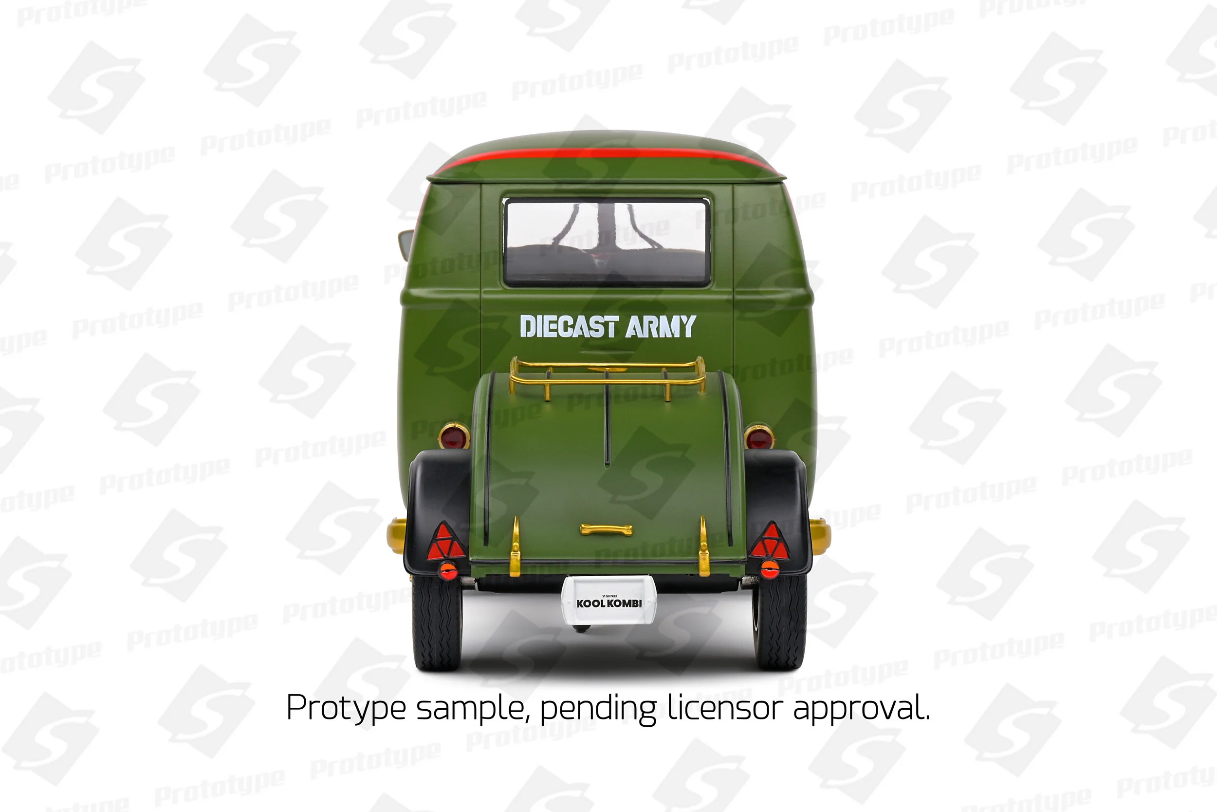 Solido 1950 Volkswagen T1 Van Kool Combi Diecast Army Fighter Green 1:18 - Image 3