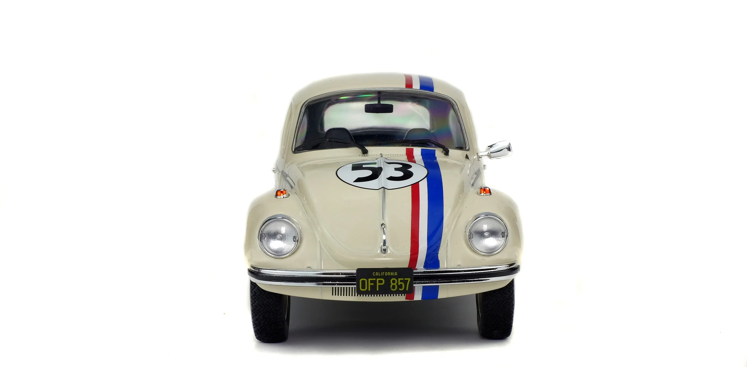 Solido 1973 Volkswagen Beetle 1303 - Racer No 53 "Herbie" White 1:18 - Image 4
