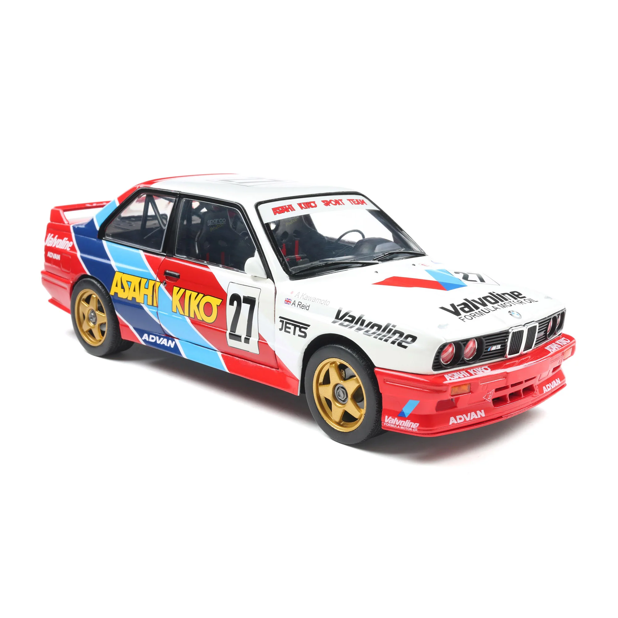 Solido 1986 BMW E30 M3 #27 Kawamoto JTCC Red, White, Blue 1:18 - Image 2