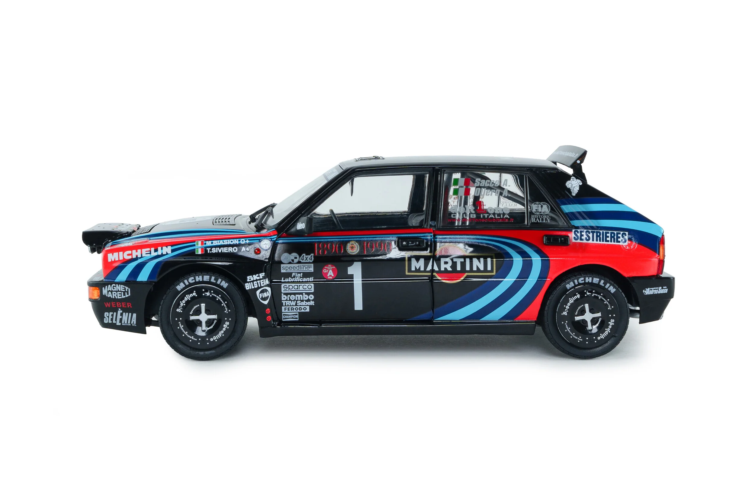 Solido 1990 Lancia Delta HF Integrale Tribute to Biason Rallye Montecarlo Black 1:18 - Image 2