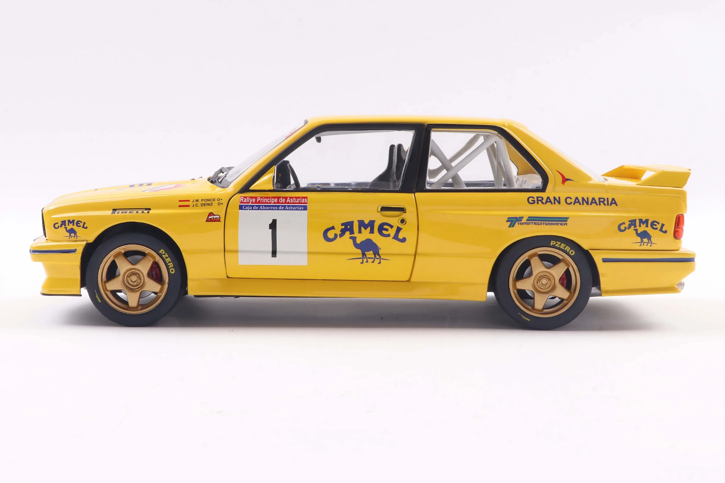 Solido 1991 Bmw E30 M3 (3-Series) Gr.A No 1 3rd Rally Principe Asturias 1992 Yellow 1:18 - Image 2