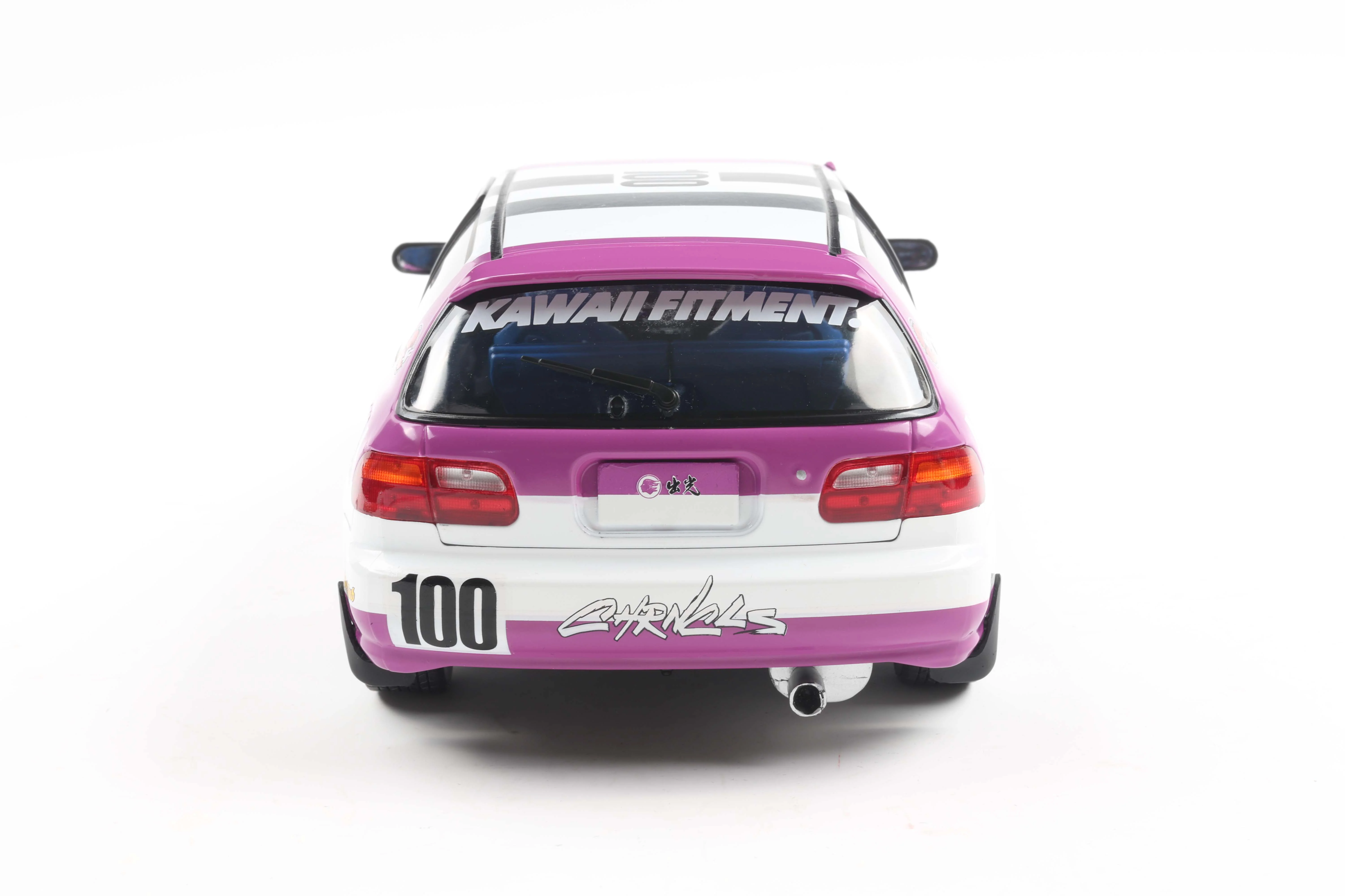 Solido 1991 Honda Civic EG6 Hatchback Kaido Racer White Purple 1:18 - Image 6