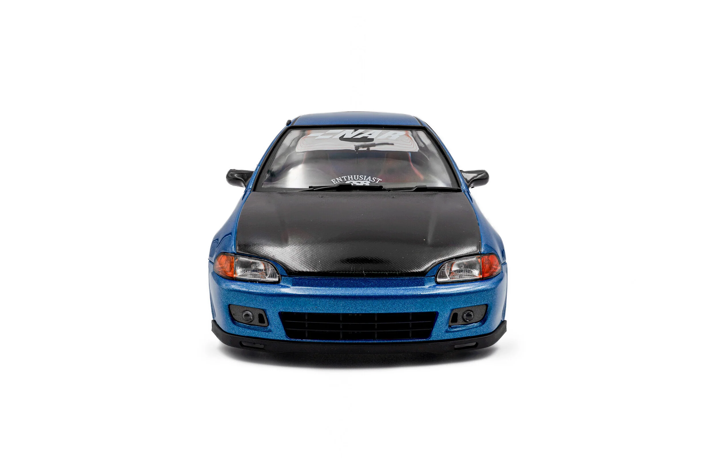 Solido 1991 Honda Civic EG6 SiR II Solido Works Cobalt Blue Pearl w/ Carbon Fiber Hood 1:18 - Image 6