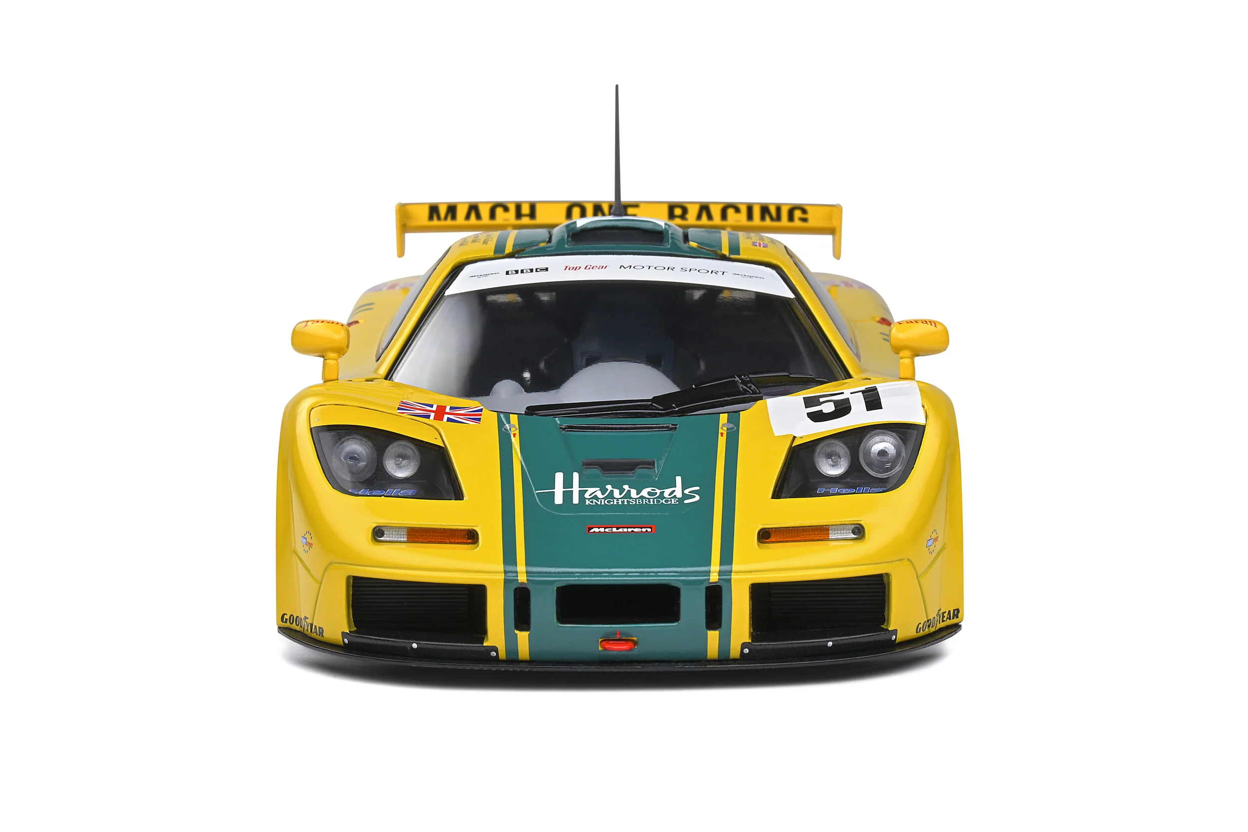 Solido 1995 Mclaren F1 GTR Short Tail #51 Team Harrods Mach One Racing 24hr LeMans Yellow 1:18 - Image 6