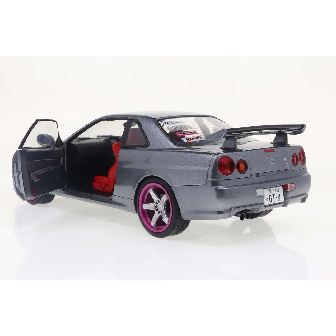 Solido 1999 Nissan Skyline GT-R (R34) Silver w/ Purple Accents 1:18 - Image 2