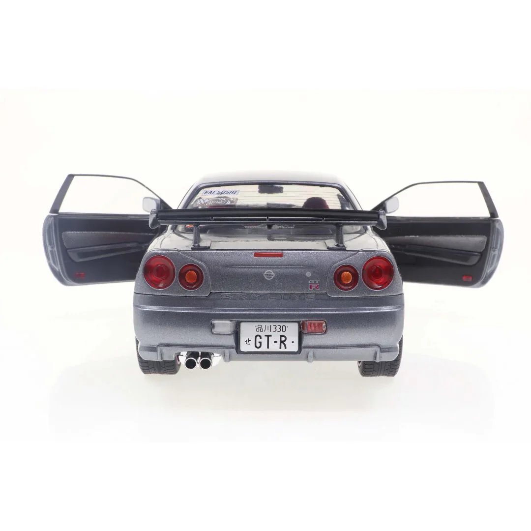 Solido 1999 Nissan Skyline GT-R (R34) Silver w/ Purple Accents 1:18 - Image 3