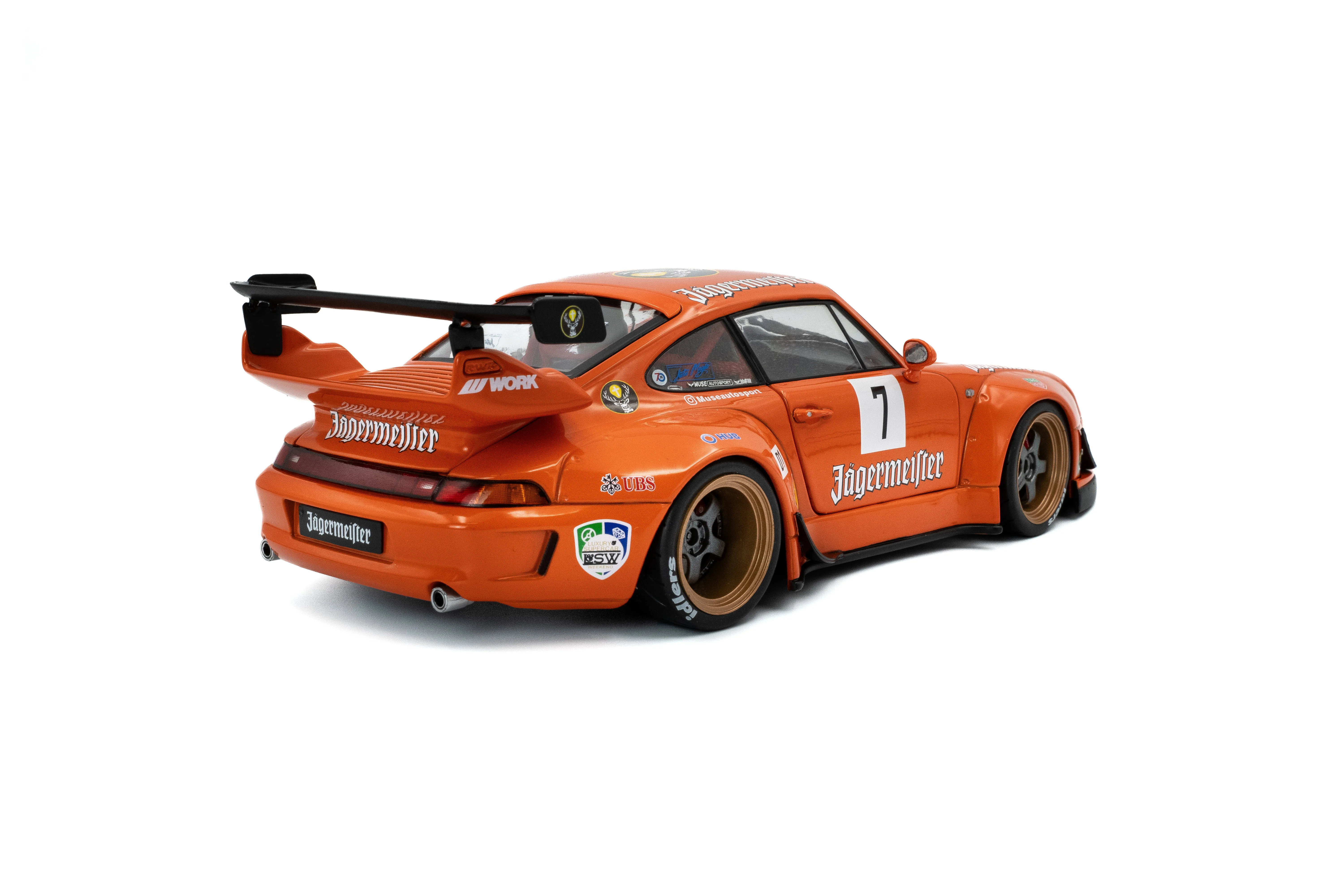 Solido 2020 Porsche 993 RWB Bodykit #7 Jagermeister Orange 1:18 - Image 2