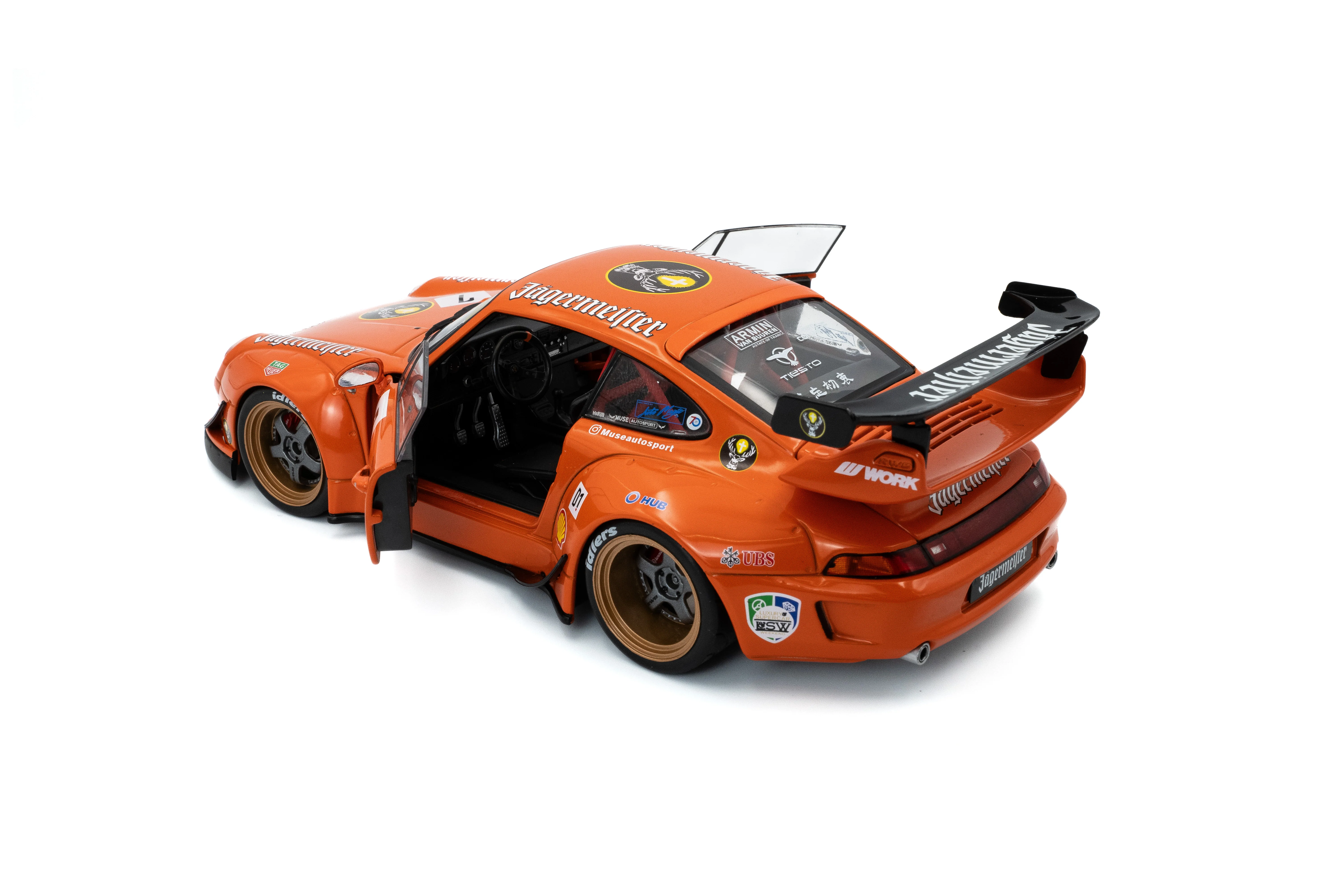 Solido 2020 Porsche 993 RWB Bodykit #7 Jagermeister Orange 1:18 - Image 7