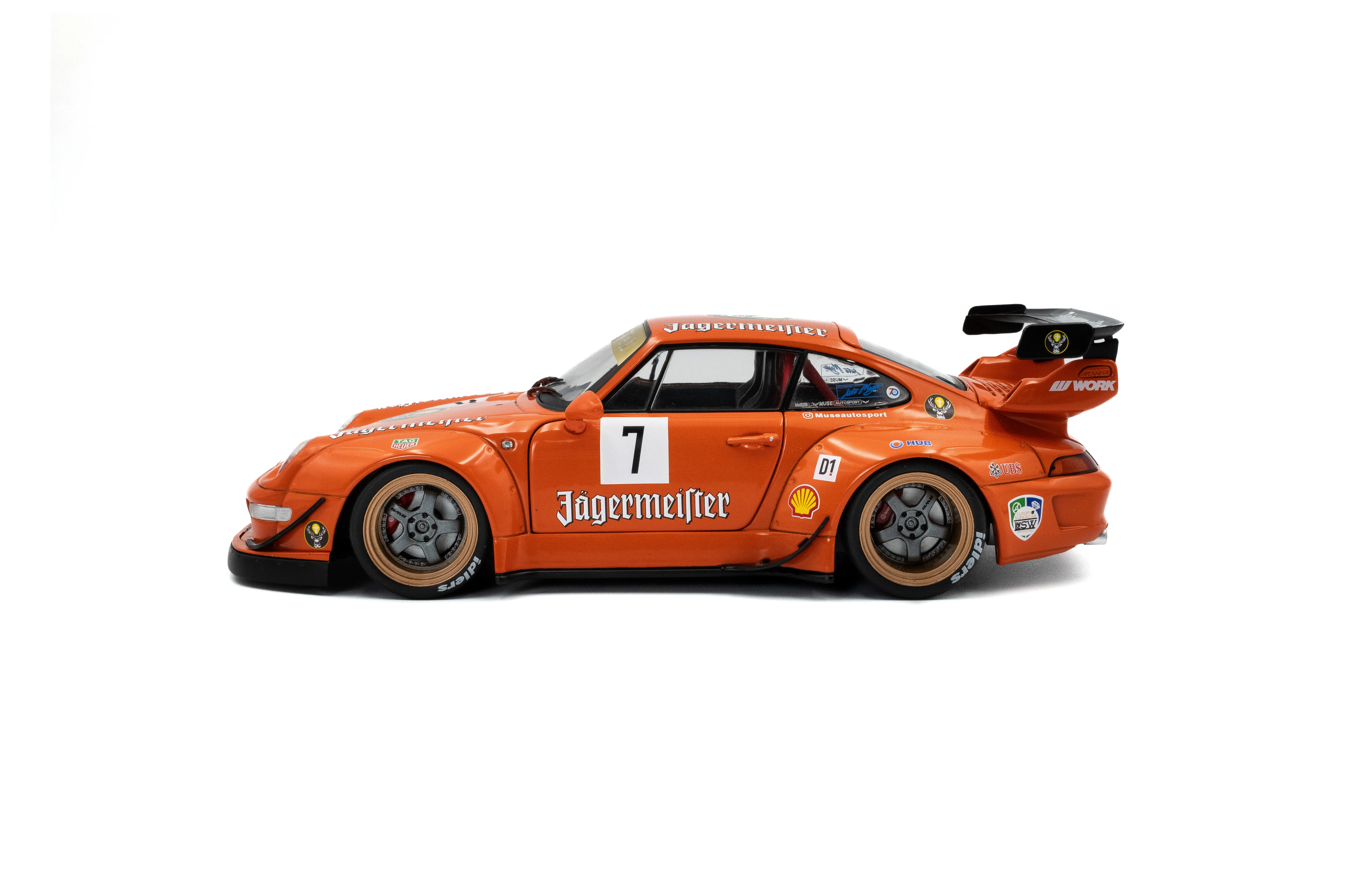 Solido 2020 Porsche 993 RWB Bodykit #7 Jagermeister Orange 1:18 - Image 9