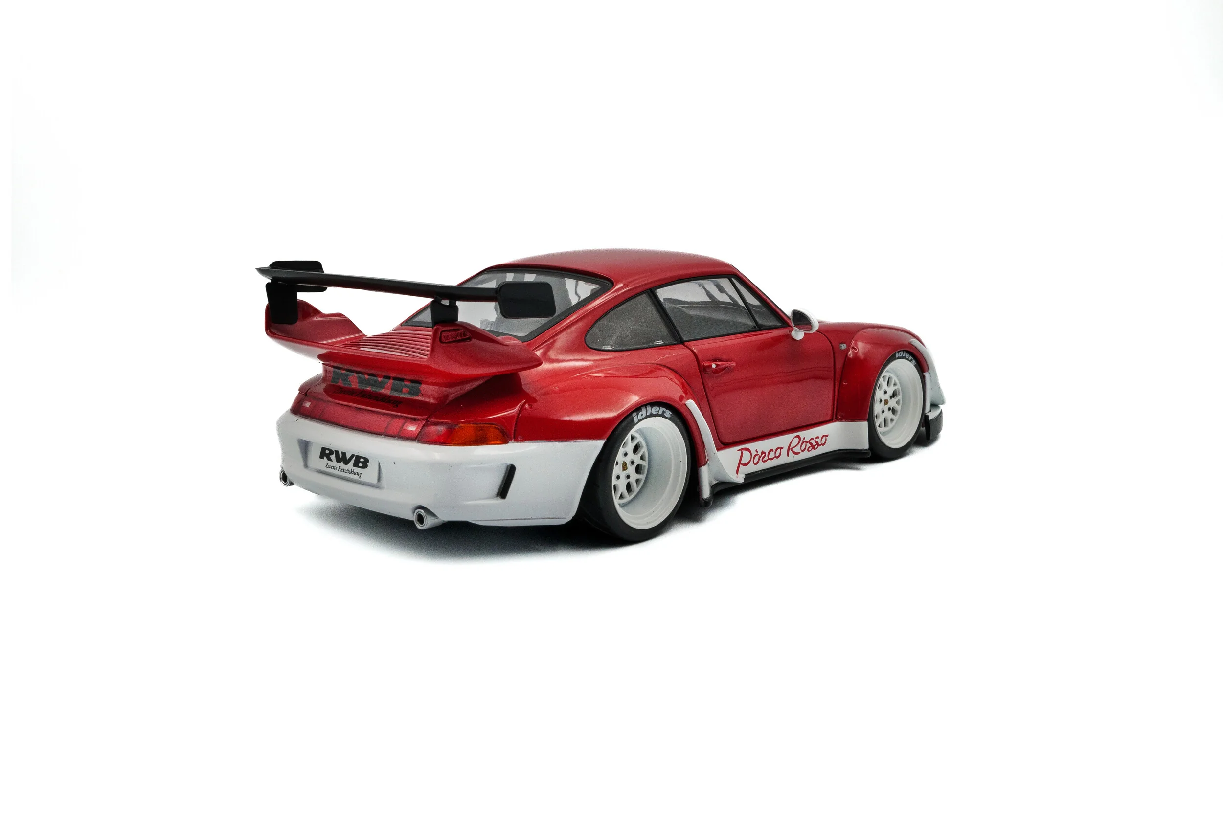 Solido 2020 Porsche 911 993 RWB Bodykit "Porco" Red and White 1:18 - Image 4