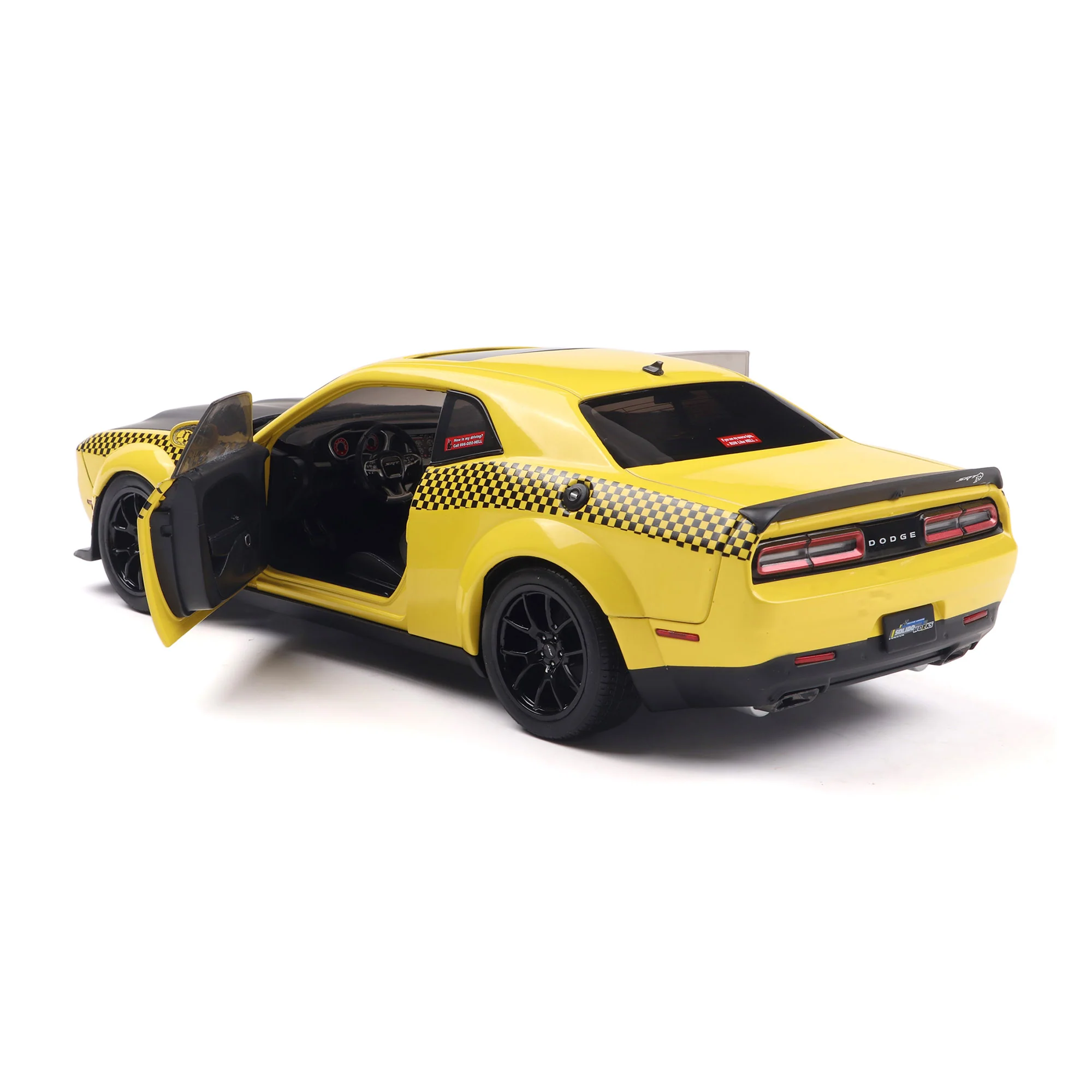 Solido 2023 Dodge Challenger SRT Hellcat Widebody NYC Taxi "Hellcab" Yellow 1:18 - Image 10