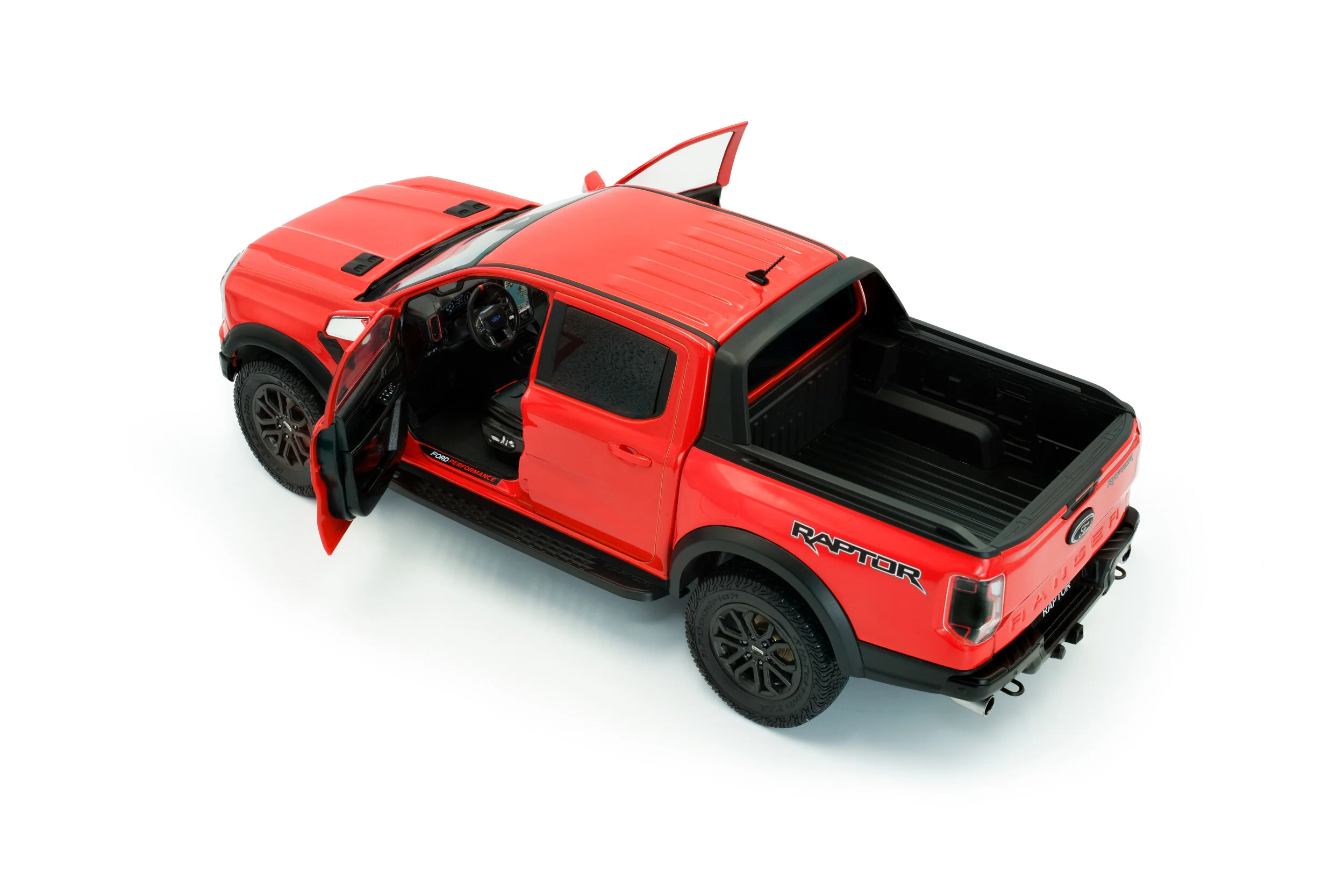 Solido 2024 Ford Ranger Raptor Crew Cab Pickup Truck Orange 1:18 - Image 6
