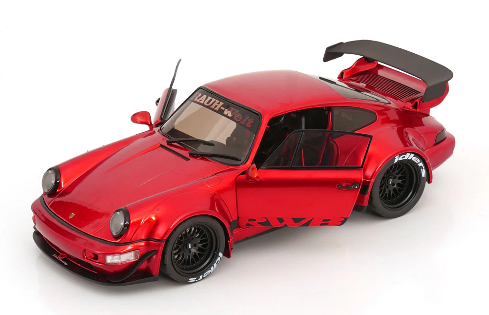 Solido 2024 Porsche 911 964 RWB Red Chrome Metallic Exclusive 1:18 - Image 2