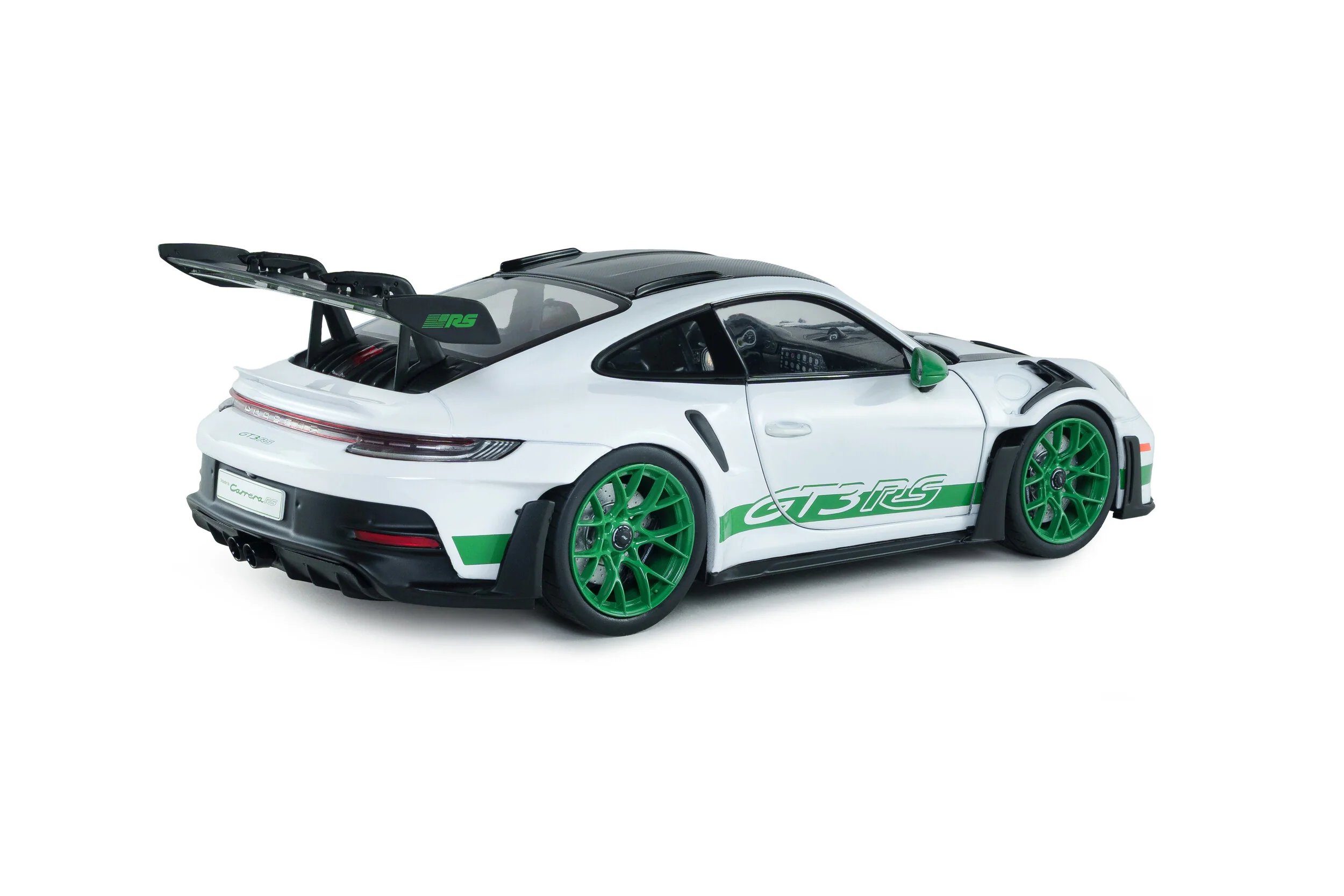 Solido 2024 Porsche 911 992 GT3 RS Weissach Pack White w/ Green Wheels 1:18 - Image 4