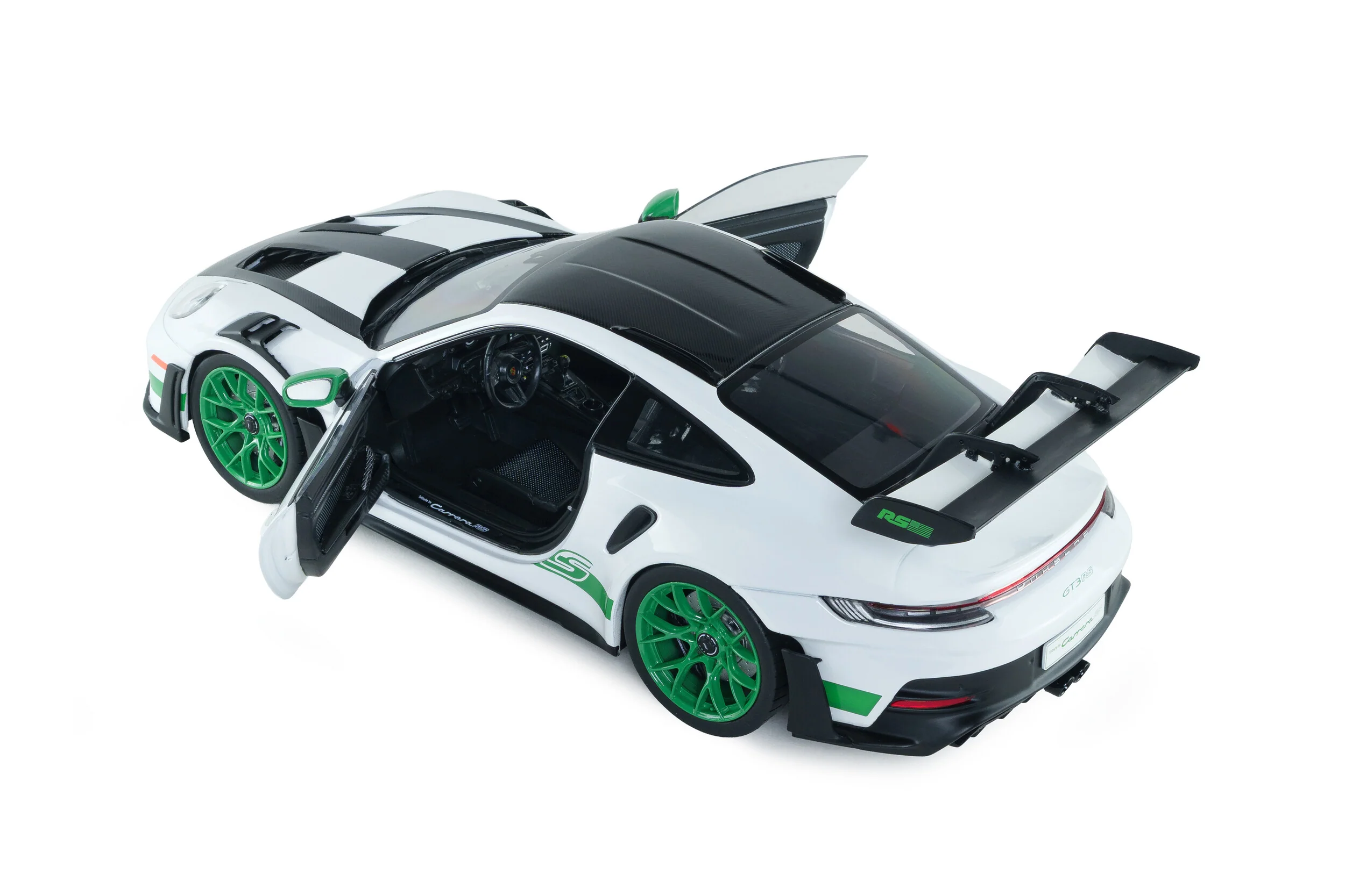 Solido 2024 Porsche 911 992 GT3 RS Weissach Pack White w/ Green Wheels 1:18 - Image 9