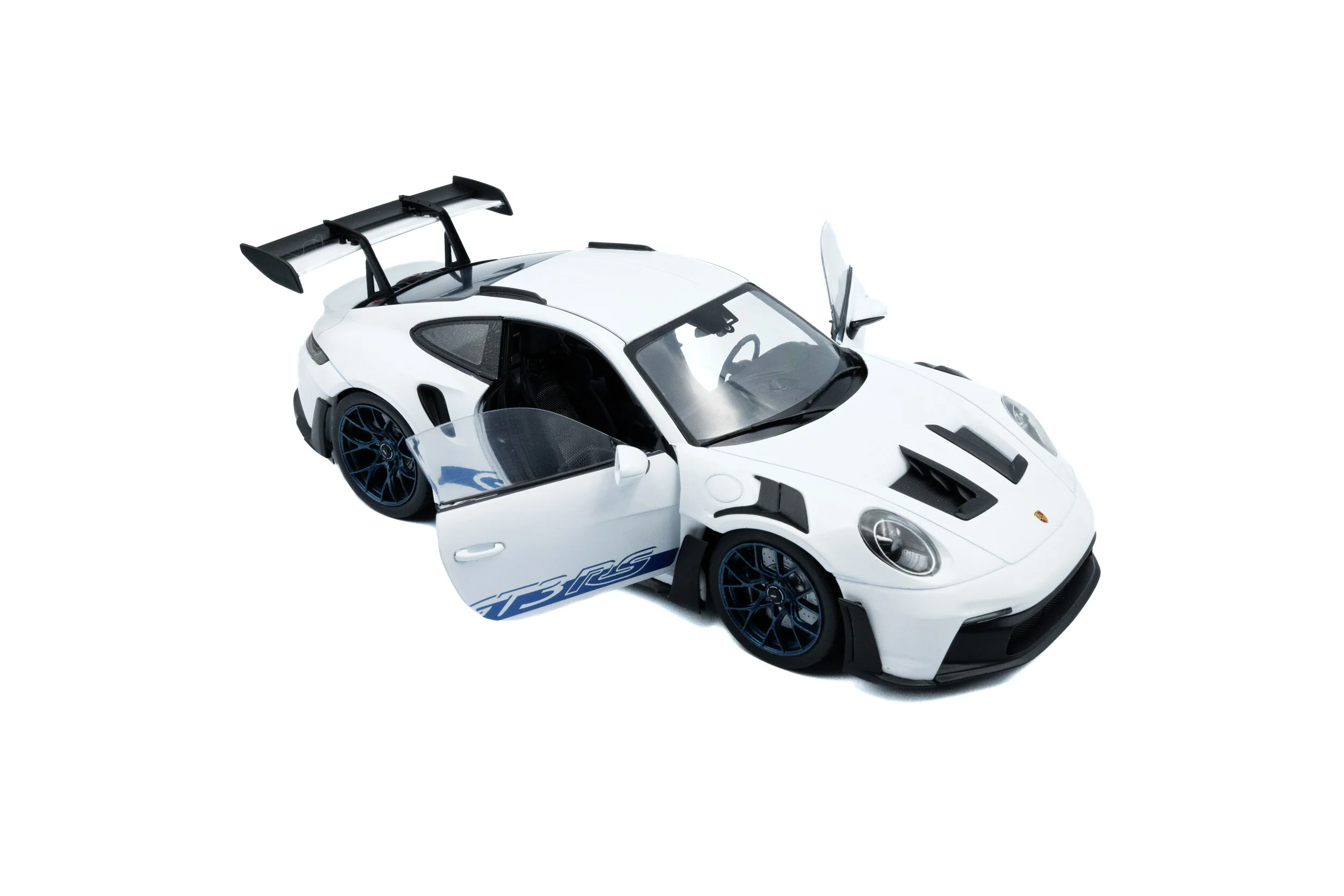 Solido 2024 Porsche 911 992 GT3 RS White w/ Indigo Blue Wheels and Deco 1:18 - Image 7