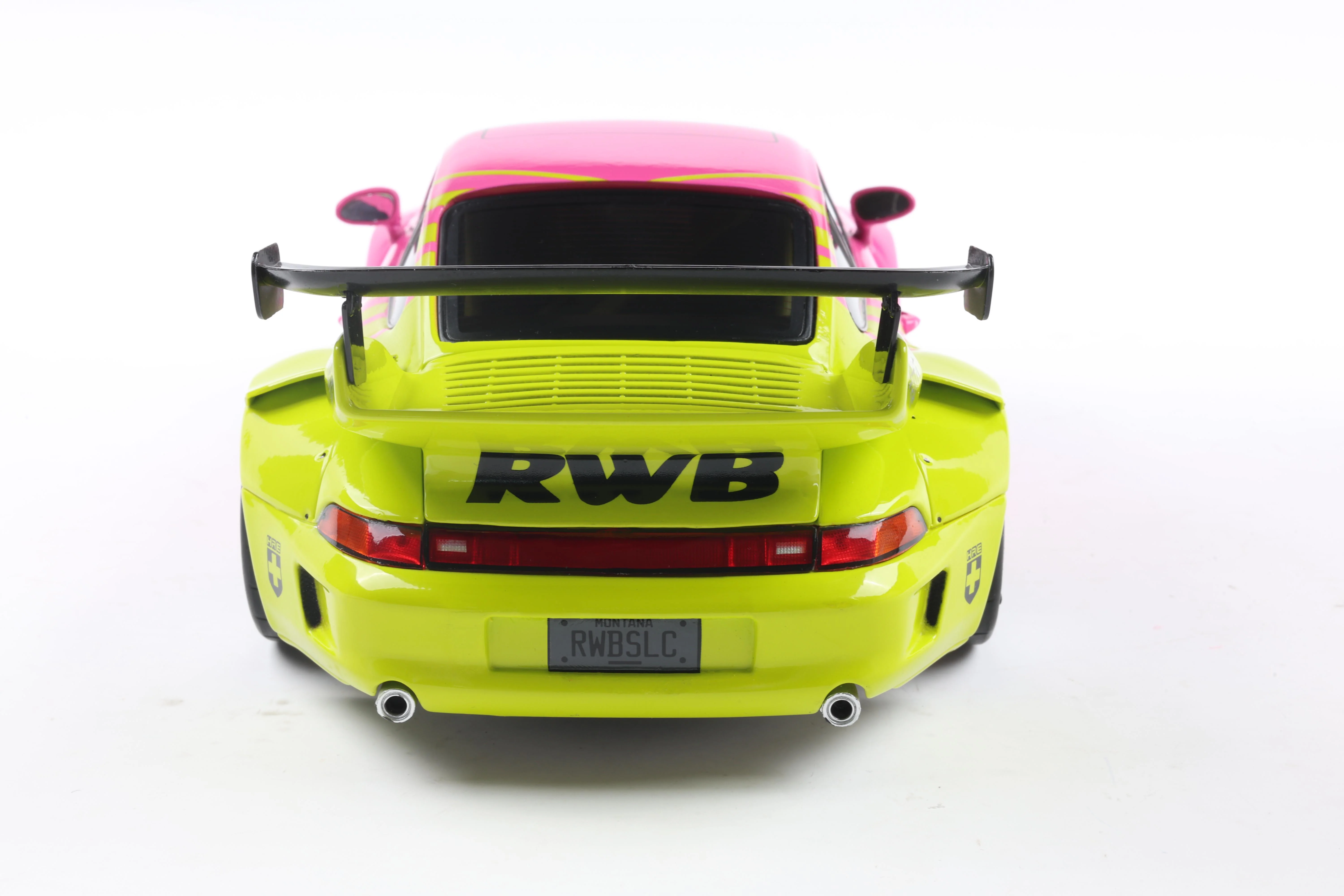 Solido 2024 Porsche 911 993 RWB Bodykit Pink & Yellow 1:18 - Image 6