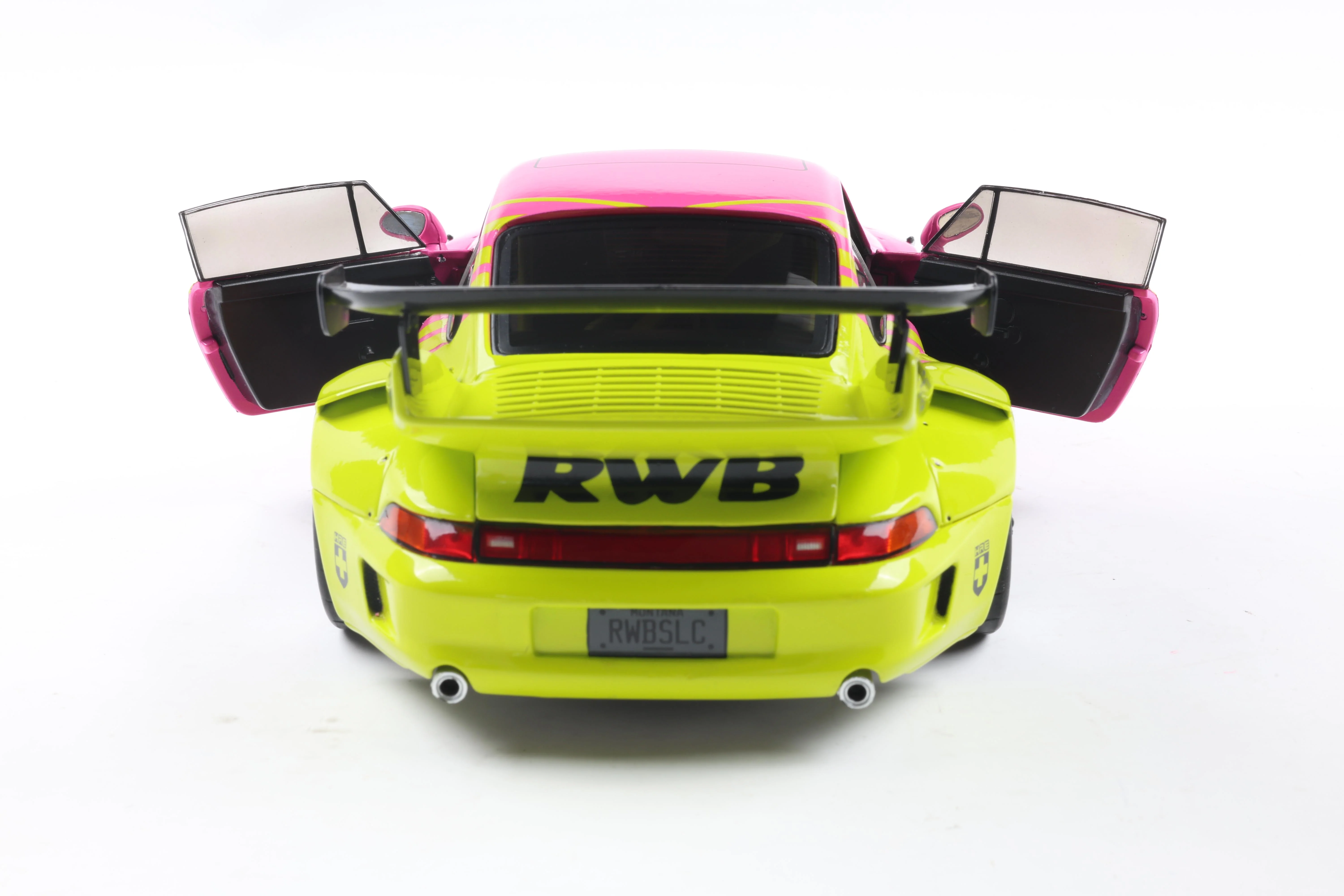 Solido 2024 Porsche 911 993 RWB Bodykit Pink & Yellow 1:18 - Image 9