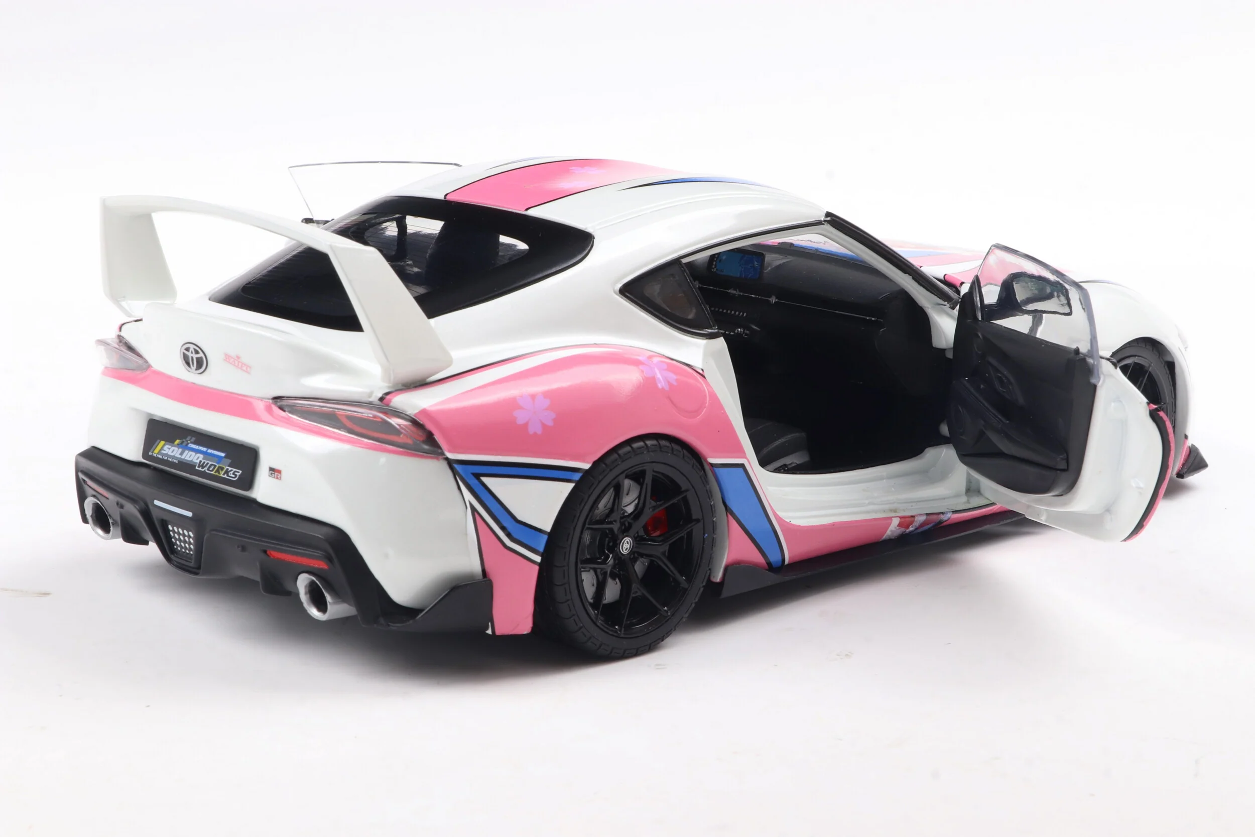 Solido 2024 Toyota GR Supra A90 Itasha White and Pink 1:18 - Image 11