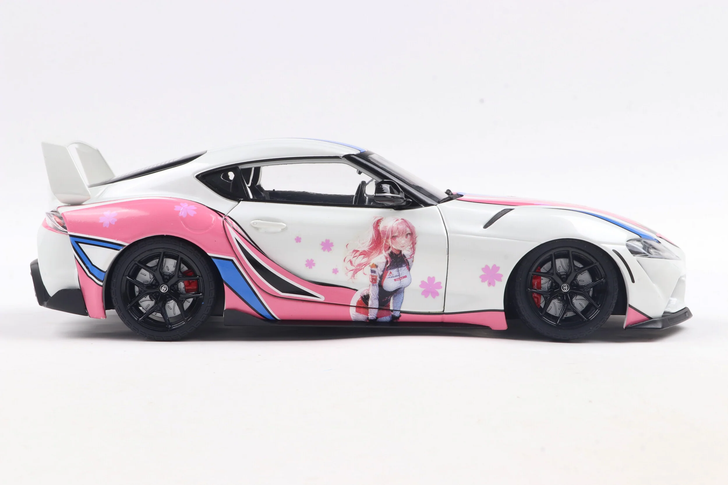 Solido 2024 Toyota GR Supra A90 Itasha White and Pink 1:18 - Image 6