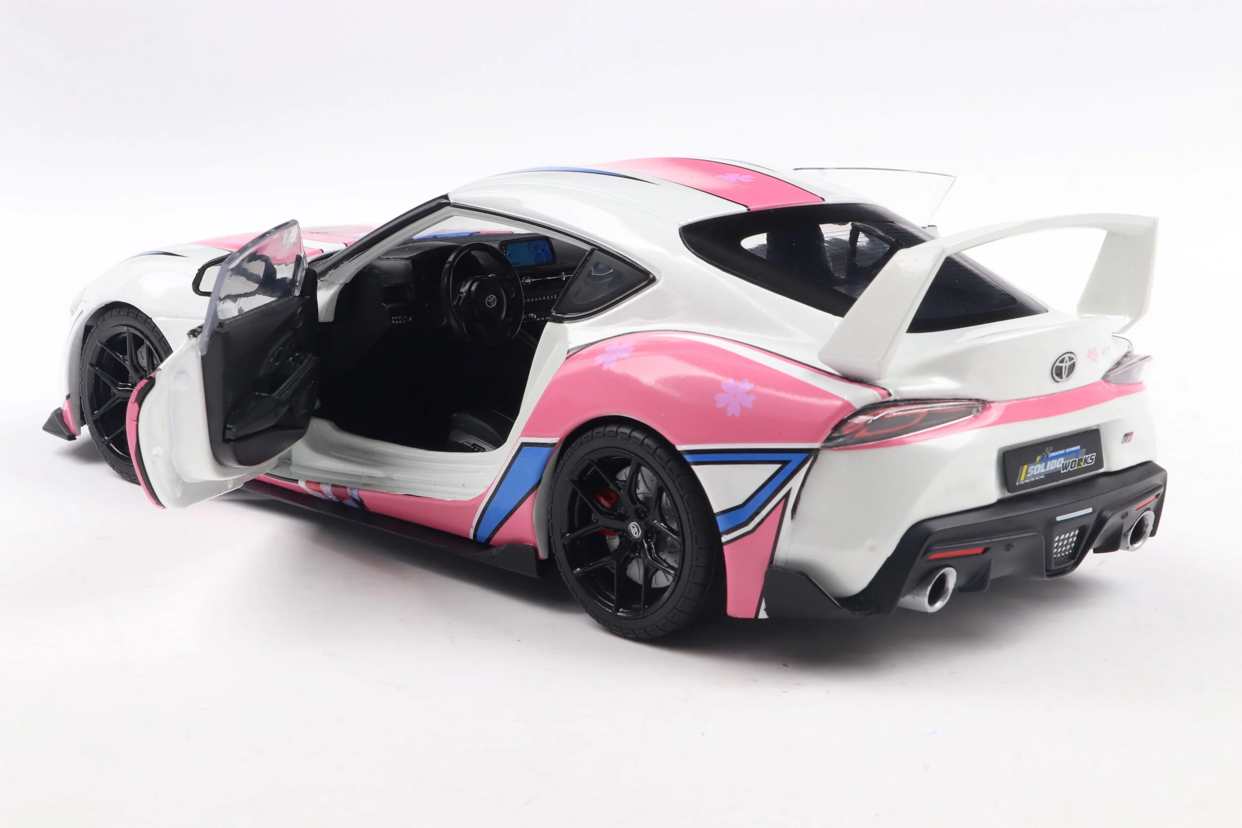 Solido 2024 Toyota GR Supra A90 Itasha White and Pink 1:18 - Image 9
