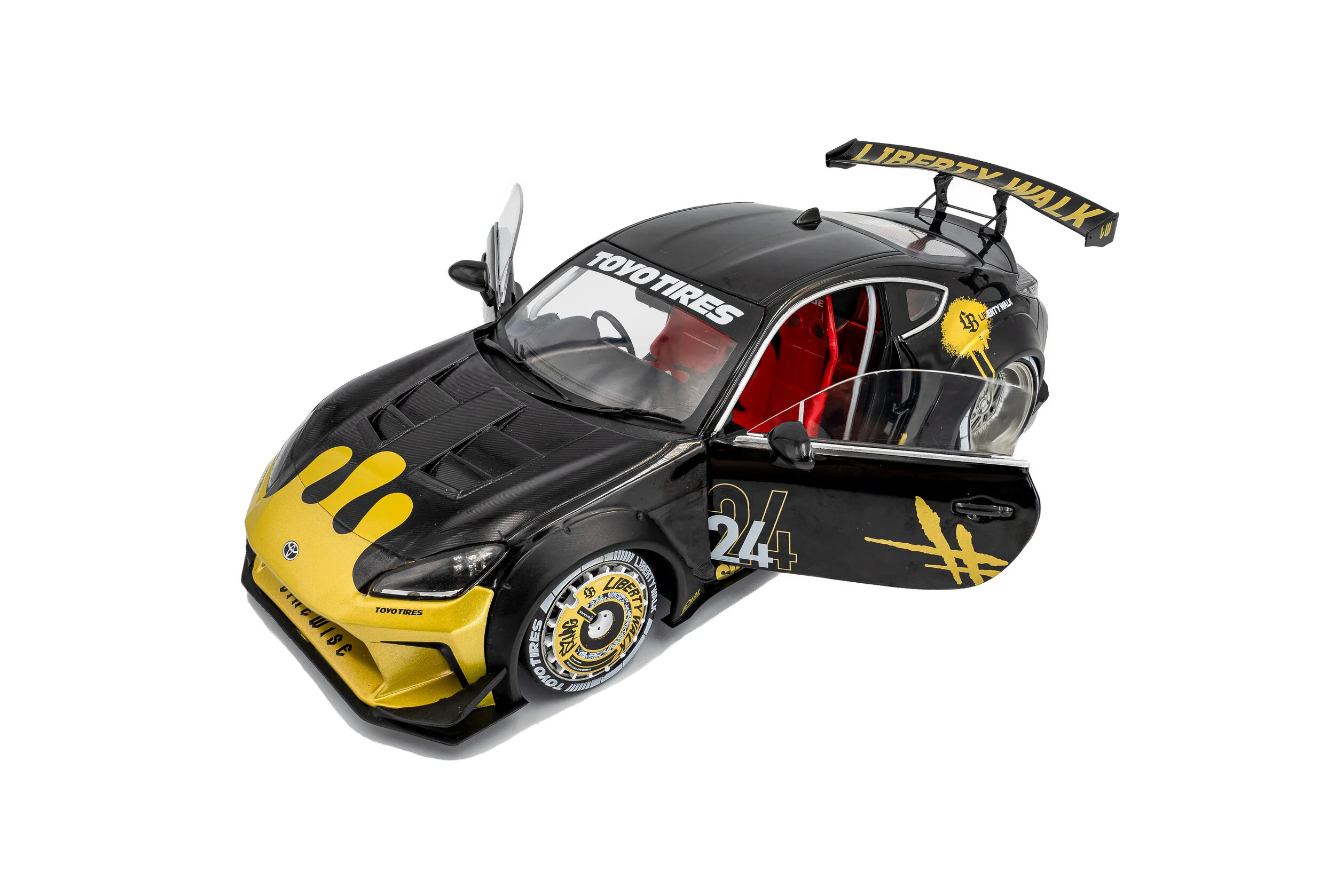 Solido 2024 Toyota GR86 LBWK Body Kit Black & Gold 1:18 - Image 7
