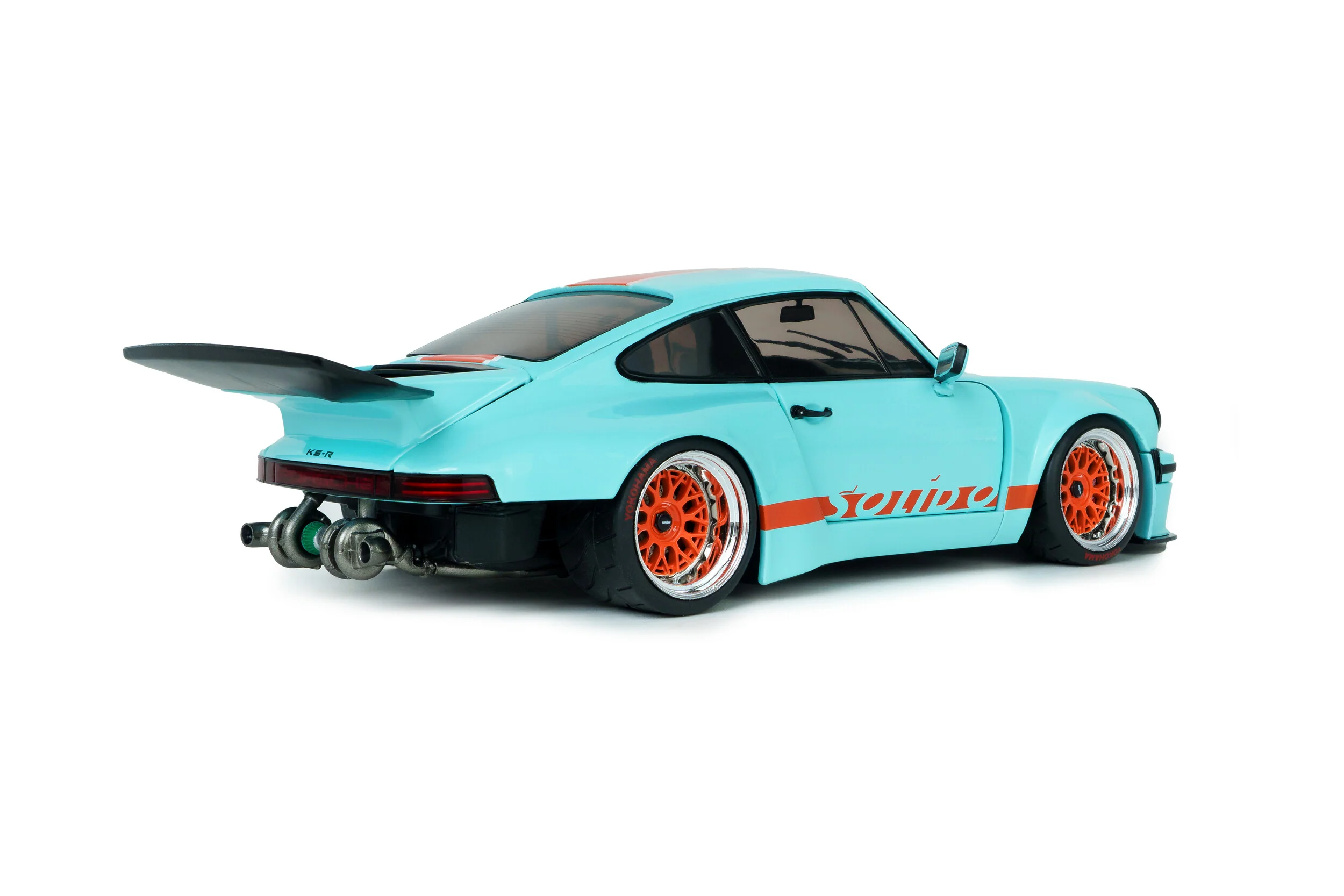 Solido 2026 Porsche 911 KS-R Blue & Orange Khyzyl Saleem 1:18 - Image 4