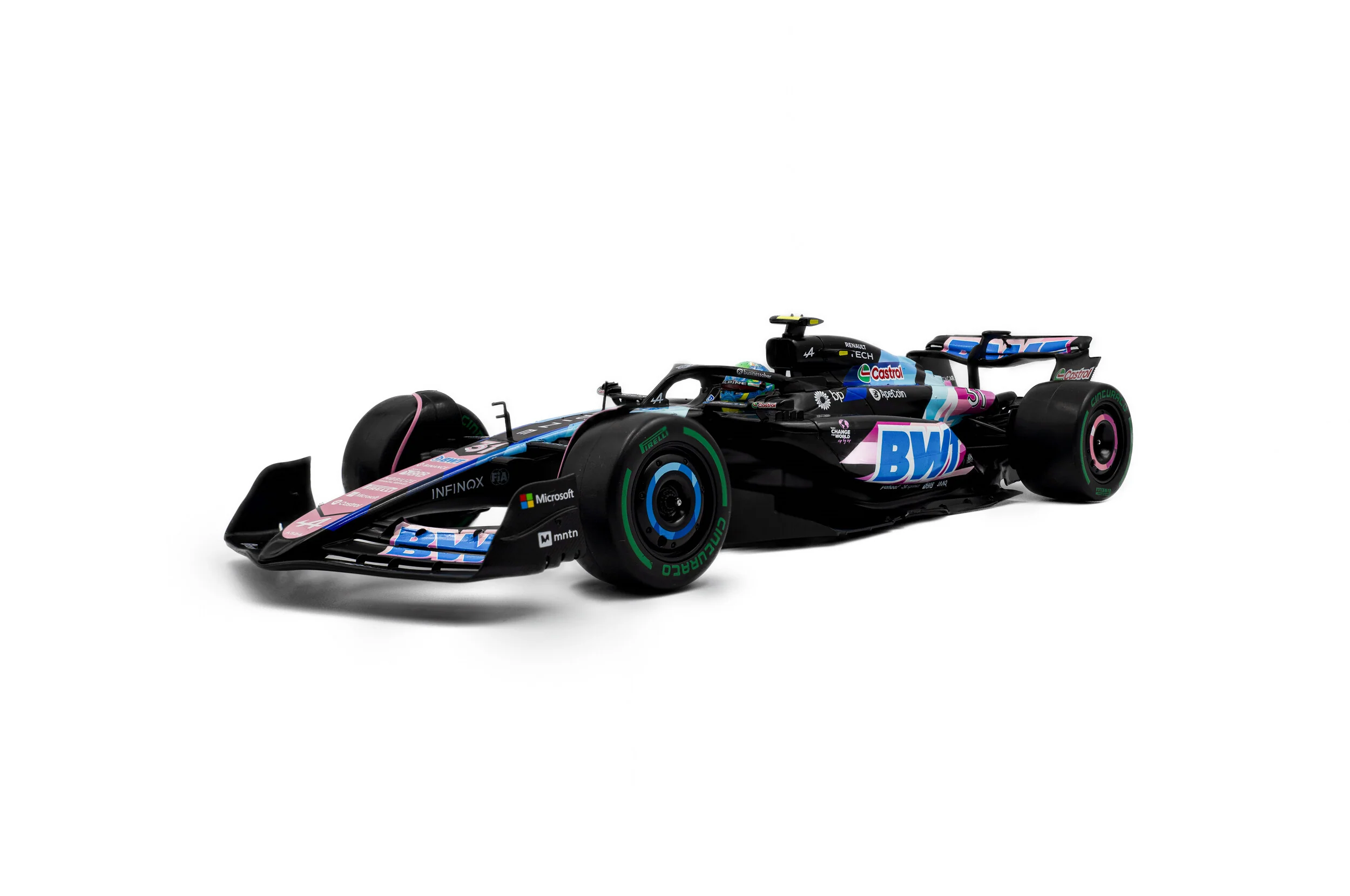 Solido Alpine F1 Team A524 BWT #31 E. Ocon 2nd Brazilian GP 2024 Blue 1:18