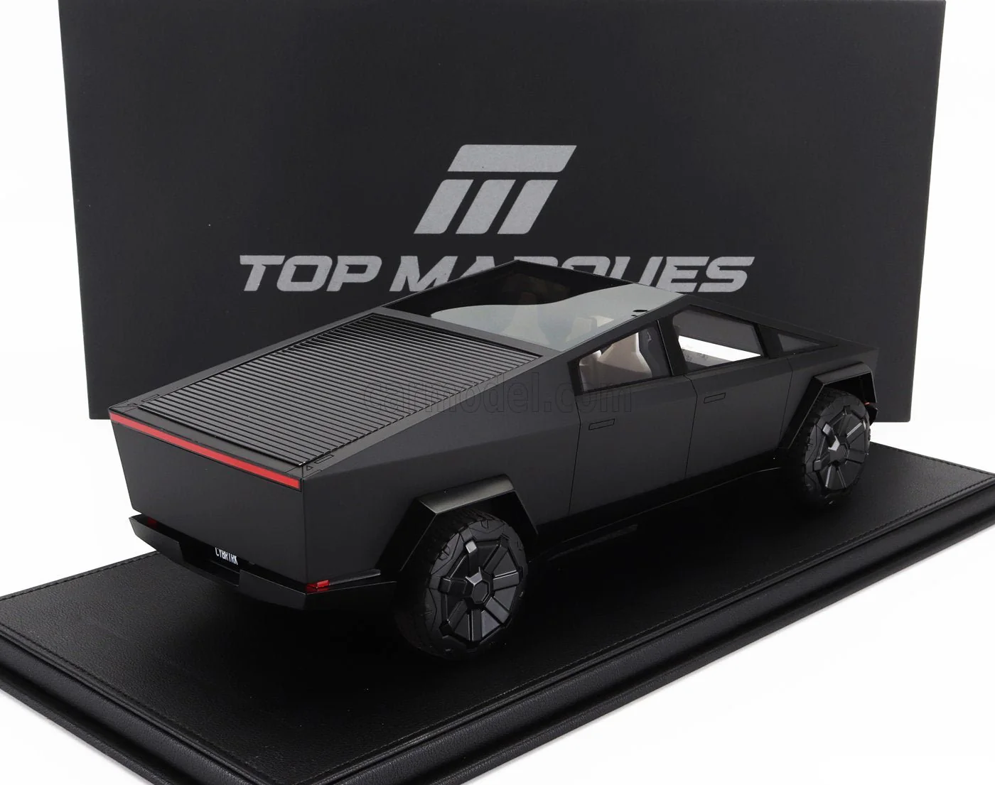 Top Marques Tesla Cybertruck Matte Black 1:18 Scale Model WITH DISPLAY CASE - Image 2