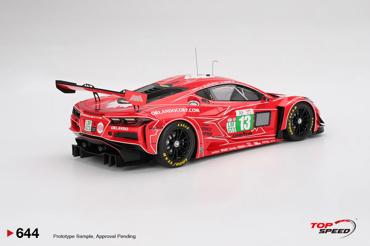 Topspeed Chevrolet Corvette C8 Z06 GT3.R #13 AWA Racing 2025 IMSA Le Mans 24hrs Red 1:18 - Image 2