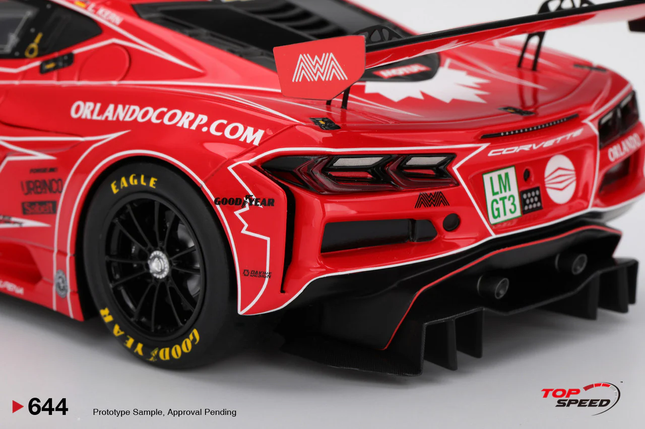 Topspeed Chevrolet Corvette C8 Z06 GT3.R #13 AWA Racing 2025 IMSA Le Mans 24hrs Red 1:18 - Image 5