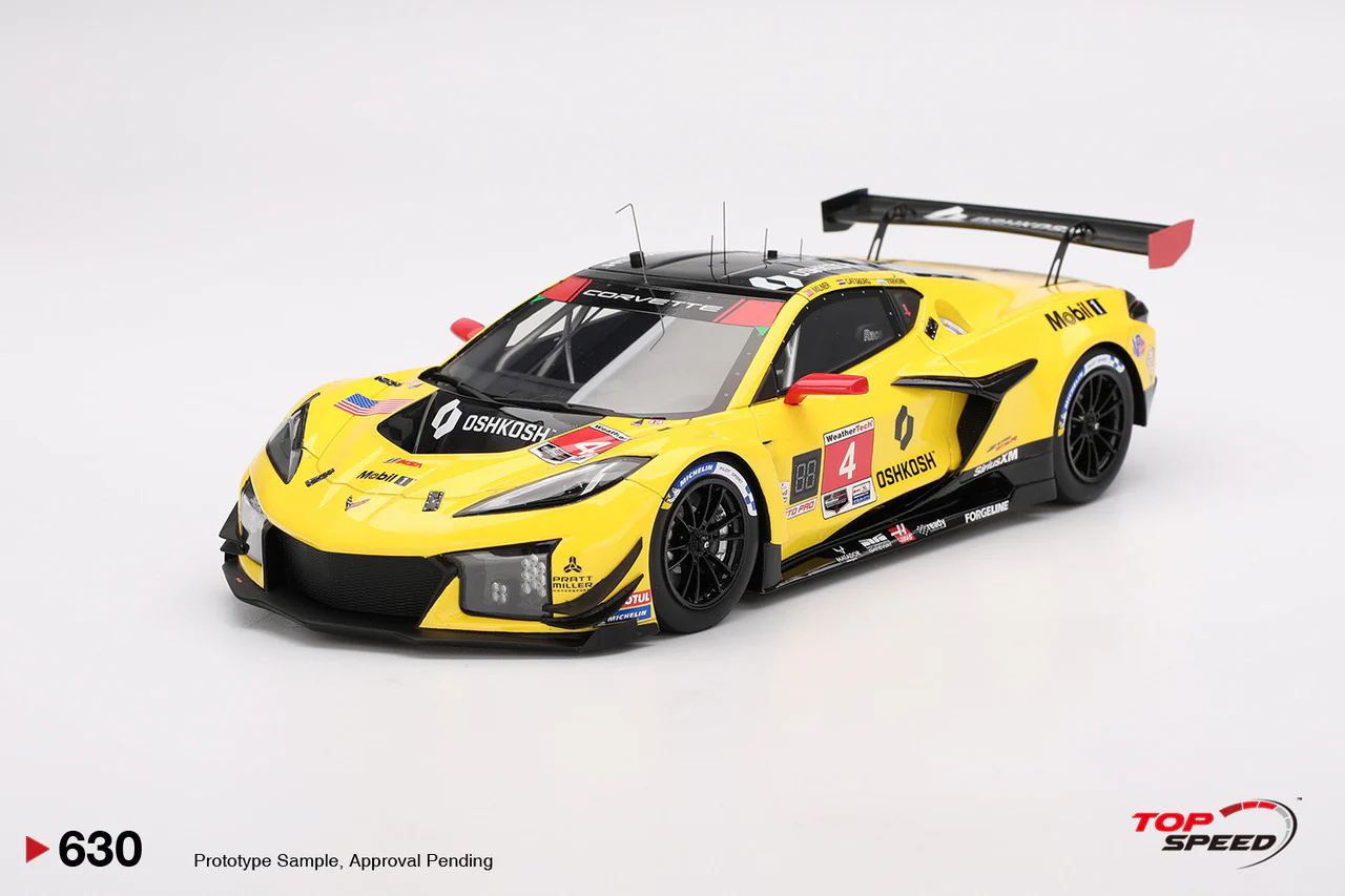 Topspeed Chevrolet Corvette C8 Z06 GT3.R #4 Corvette Racing by Pratt Miller Motorsports 2025 IMSA 24 Hours of Daytona Yellow 1:18
