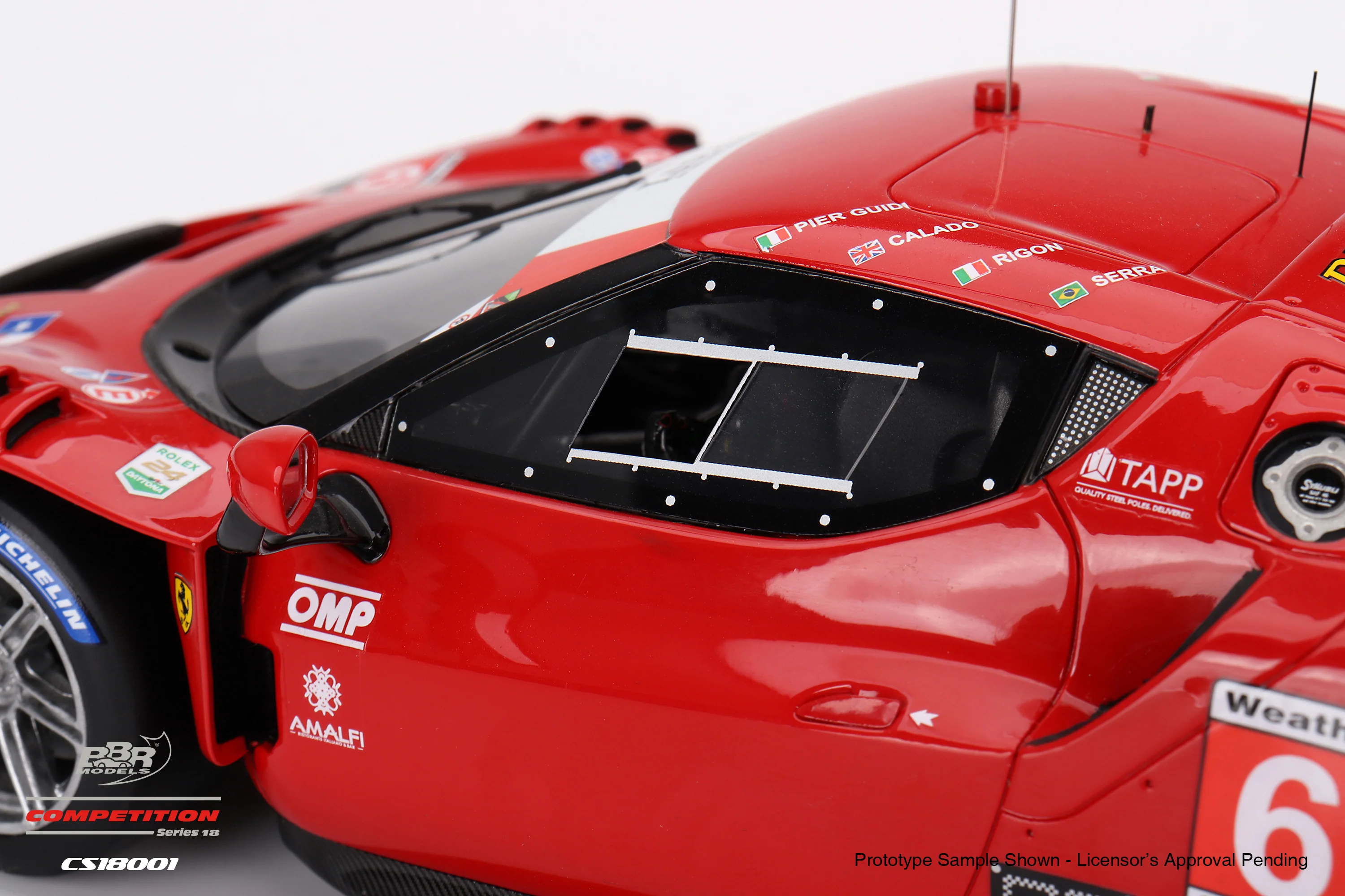 BBR Ferrari 296 GT3 Risi Competizione #62 2023 IMSA Daytona 24 Hrs Red 1:18 - Image 5