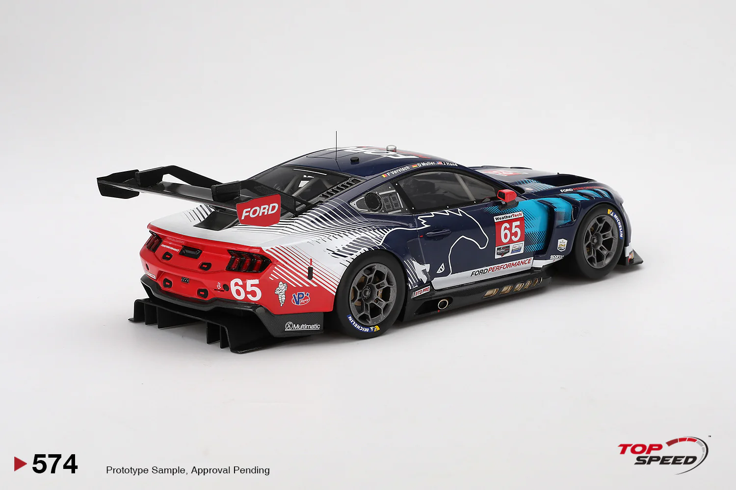 Topspeed Ford Mustang GT3 #65 Ford Multimatic Motorsports 2024 IMSA Daytona 24hrs Black 1:18 - Image 2