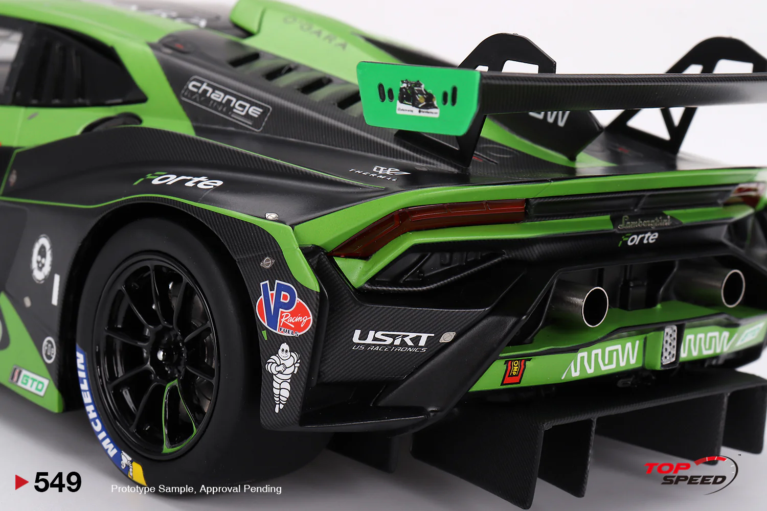 Topspeed Lamborghini Huracan GT3 EVO2 #78 Forte Racing IMSA 2023 Daytona 24hrs Green 1:18 - Image 5