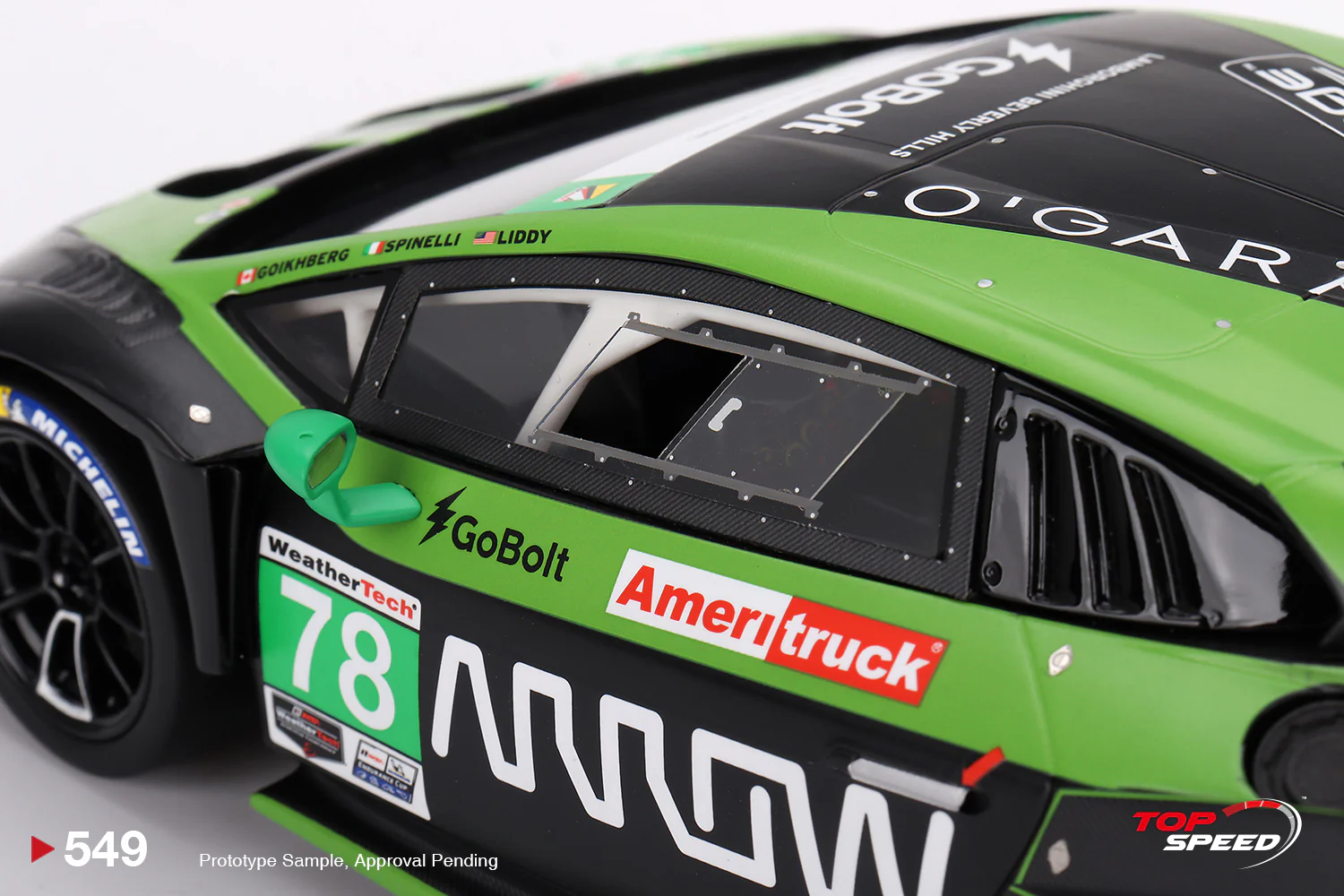 Topspeed Lamborghini Huracan GT3 EVO2 #78 Forte Racing IMSA 2023 Daytona 24hrs Green 1:18 - Image 6