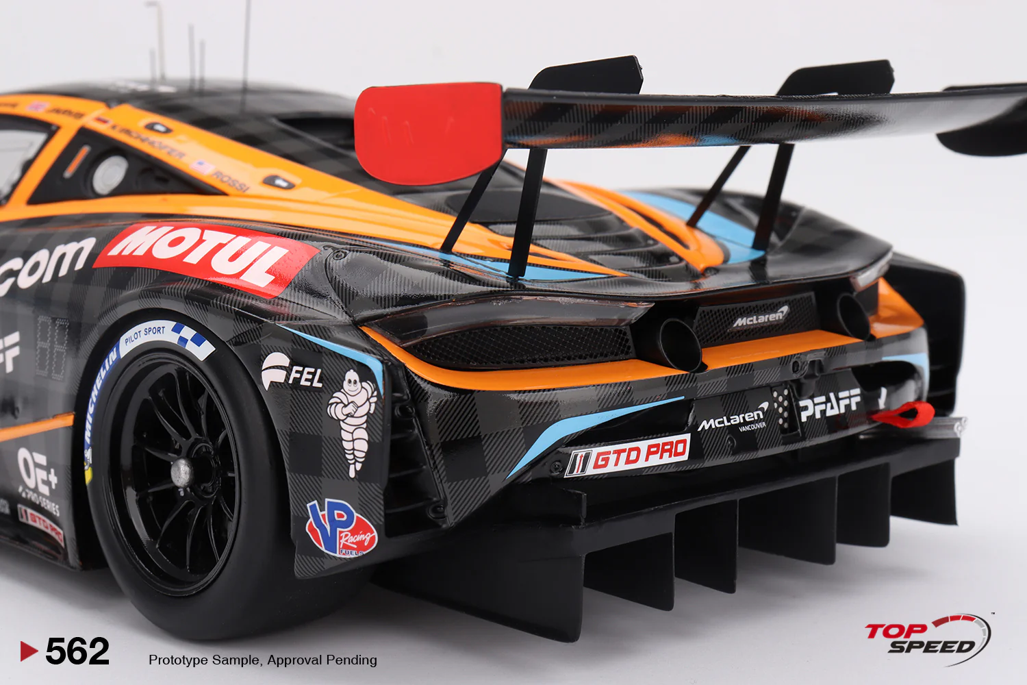 Topspeed Mclaren 720S GT3 EVO #9 Pfaff Motorsport 2024 IMSA Daytona 24hrs Orange 1:18 - Image 6