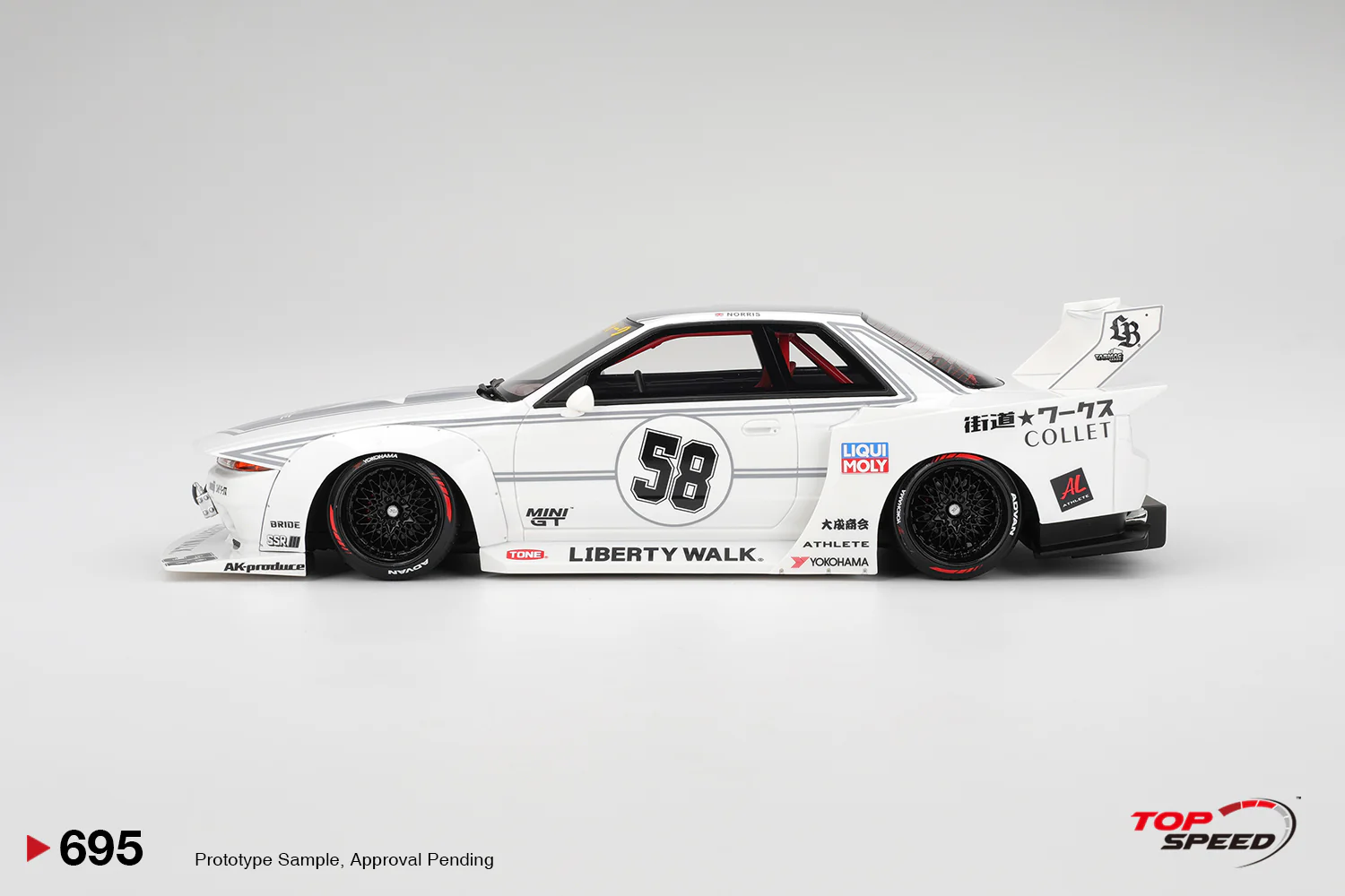 Topspeed Nissan GT-R32 LBWK Kaido House TAS 2025 White 1:18 - Image 3