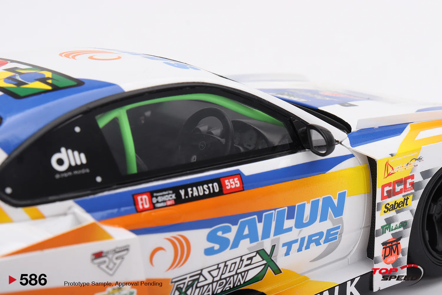 Topspeed Nissan LB-Super Silhouette S15 Silvia #555 2023 Formula Drift Japan White 1:18 - Image 5