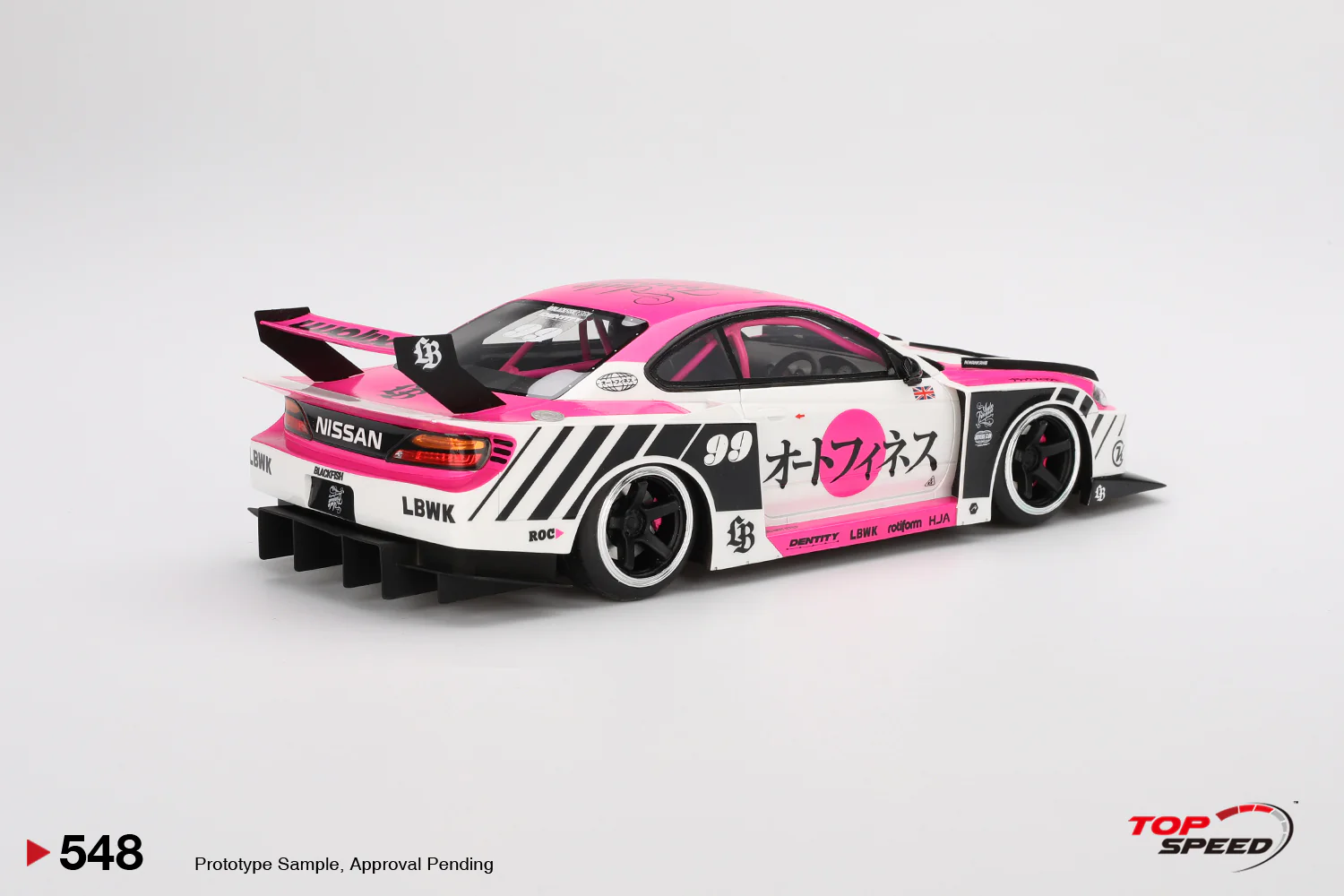 Topspeed Nissan LB-Super Silhouette S15 SILVIA Auto Finesse SEMA 2023 White and Pink 1:18 - Image 2