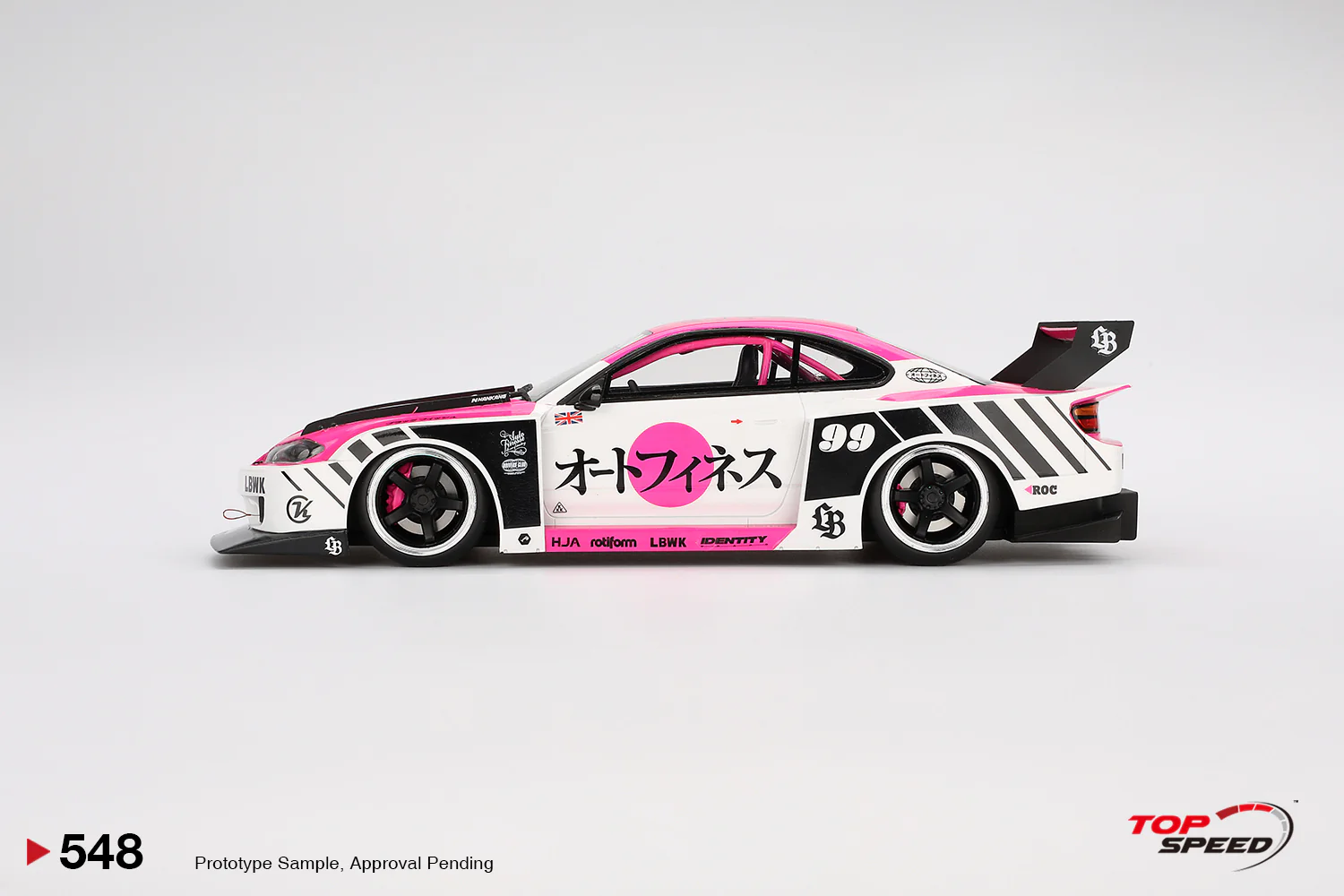 Topspeed Nissan LB-Super Silhouette S15 SILVIA Auto Finesse SEMA 2023 White and Pink 1:18 - Image 3