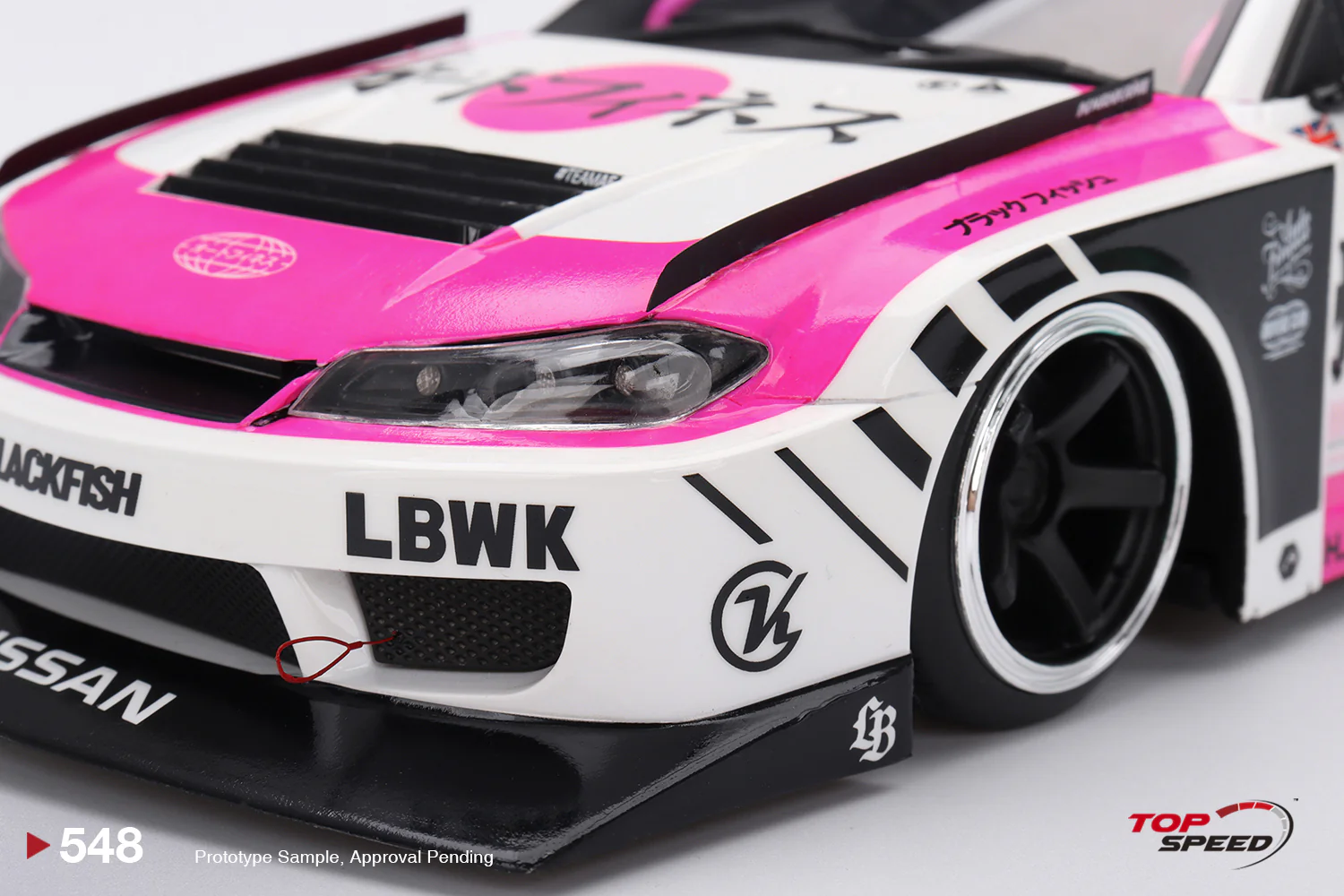 Topspeed Nissan LB-Super Silhouette S15 SILVIA Auto Finesse SEMA 2023 White and Pink 1:18 - Image 4