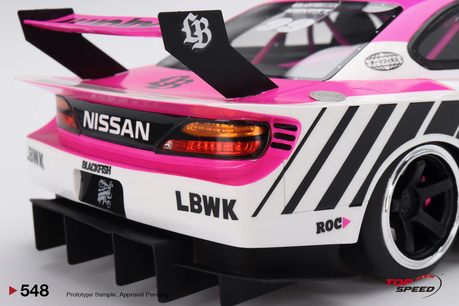Topspeed Nissan LB-Super Silhouette S15 SILVIA Auto Finesse SEMA 2023 White and Pink 1:18 - Image 6