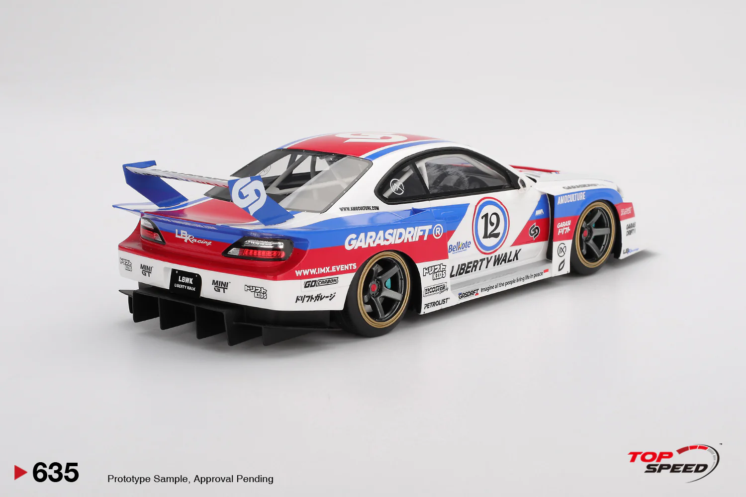 Topspeed Nissan LB-Super Silhouette S15 SILVIA Garasidrift LBWK 2025 White 1:18 - Image 2