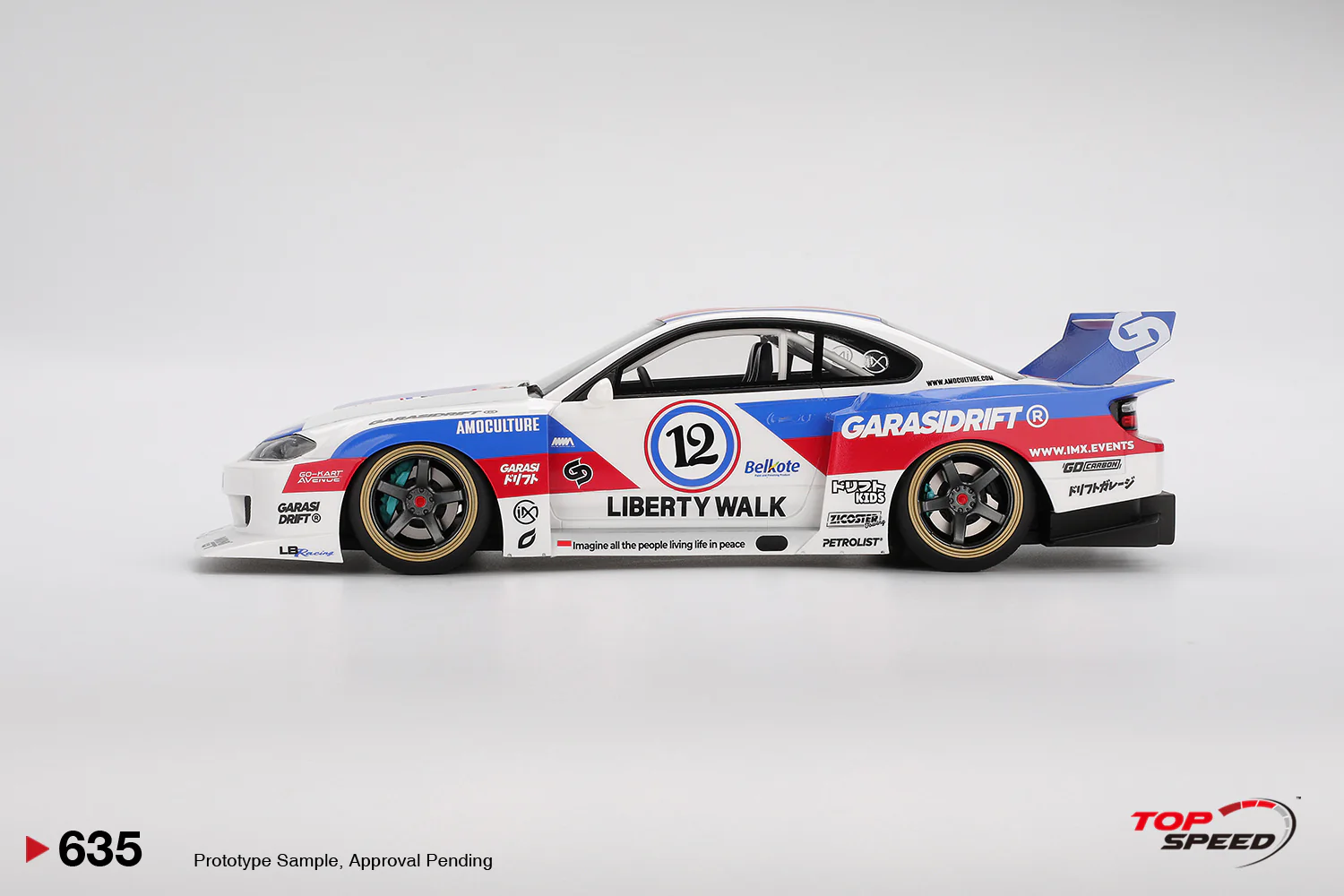 Topspeed Nissan LB-Super Silhouette S15 SILVIA Garasidrift LBWK 2025 White 1:18 - Image 3