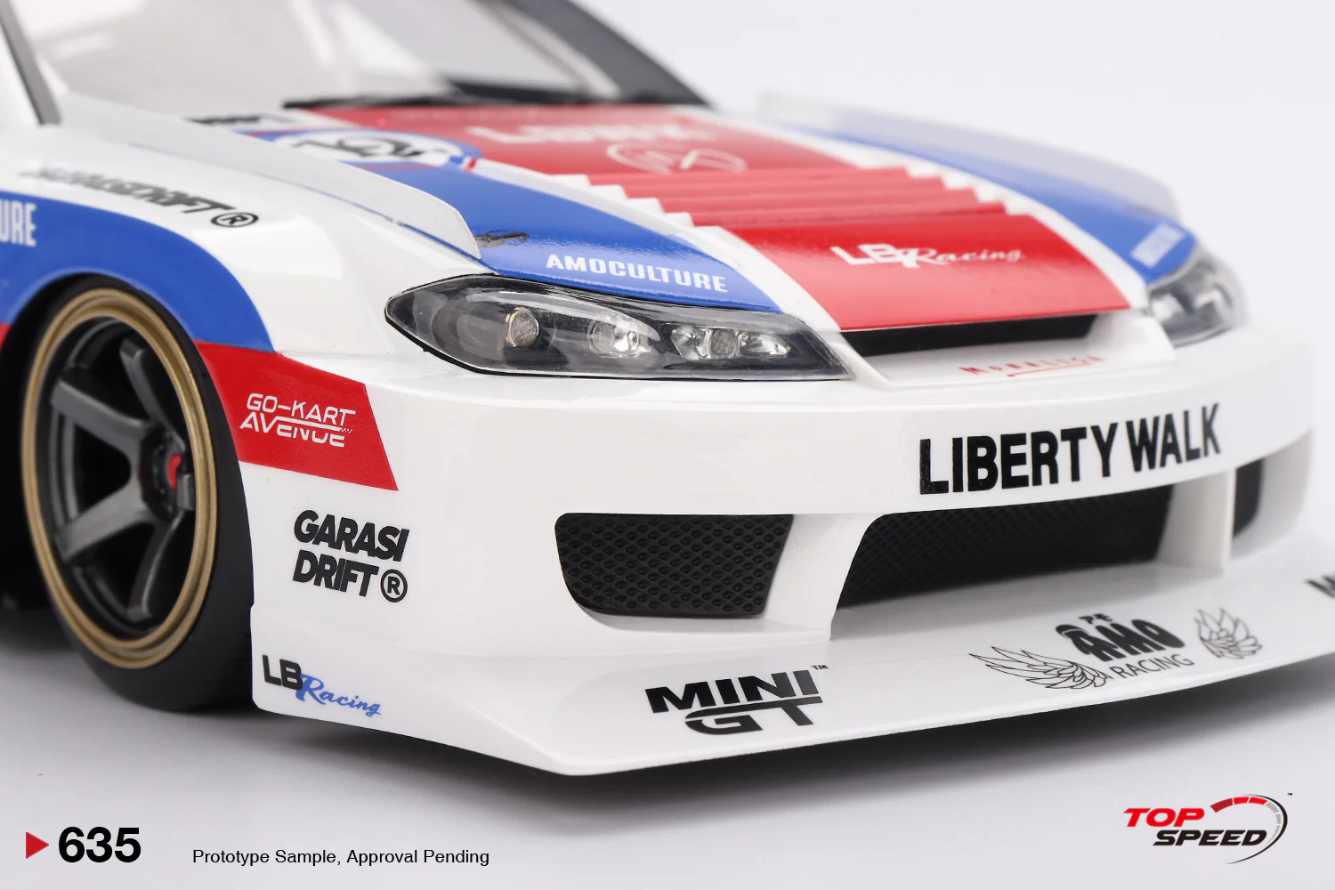 Topspeed Nissan LB-Super Silhouette S15 SILVIA Garasidrift LBWK 2025 White 1:18 - Image 4