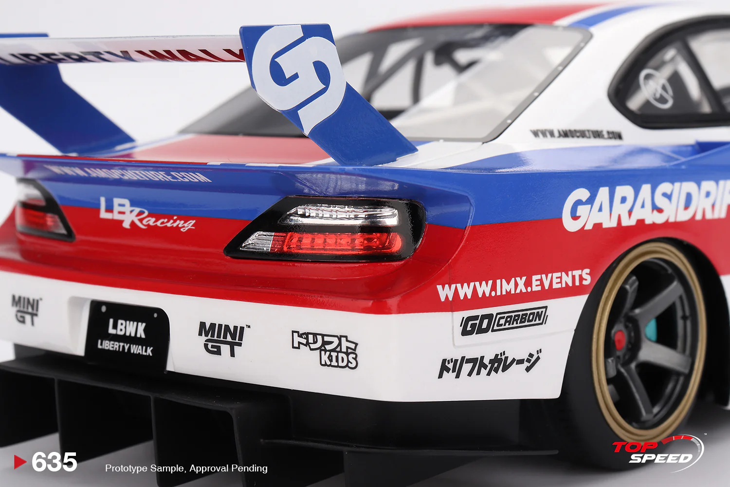 Topspeed Nissan LB-Super Silhouette S15 SILVIA Garasidrift LBWK 2025 White 1:18 - Image 6