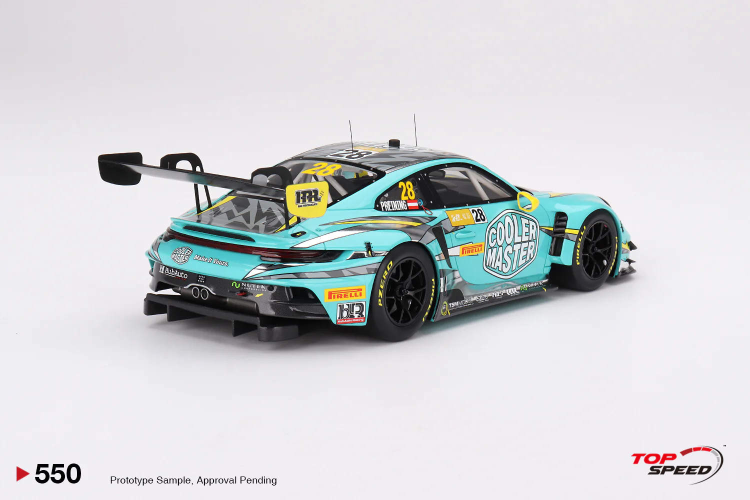 Topspeed Porsche 911 GT3 R (992) #27 HubAuto Racing 2023 FIA GT World Cup 70th Macau Grand Prix Green 1:18 - Image 2